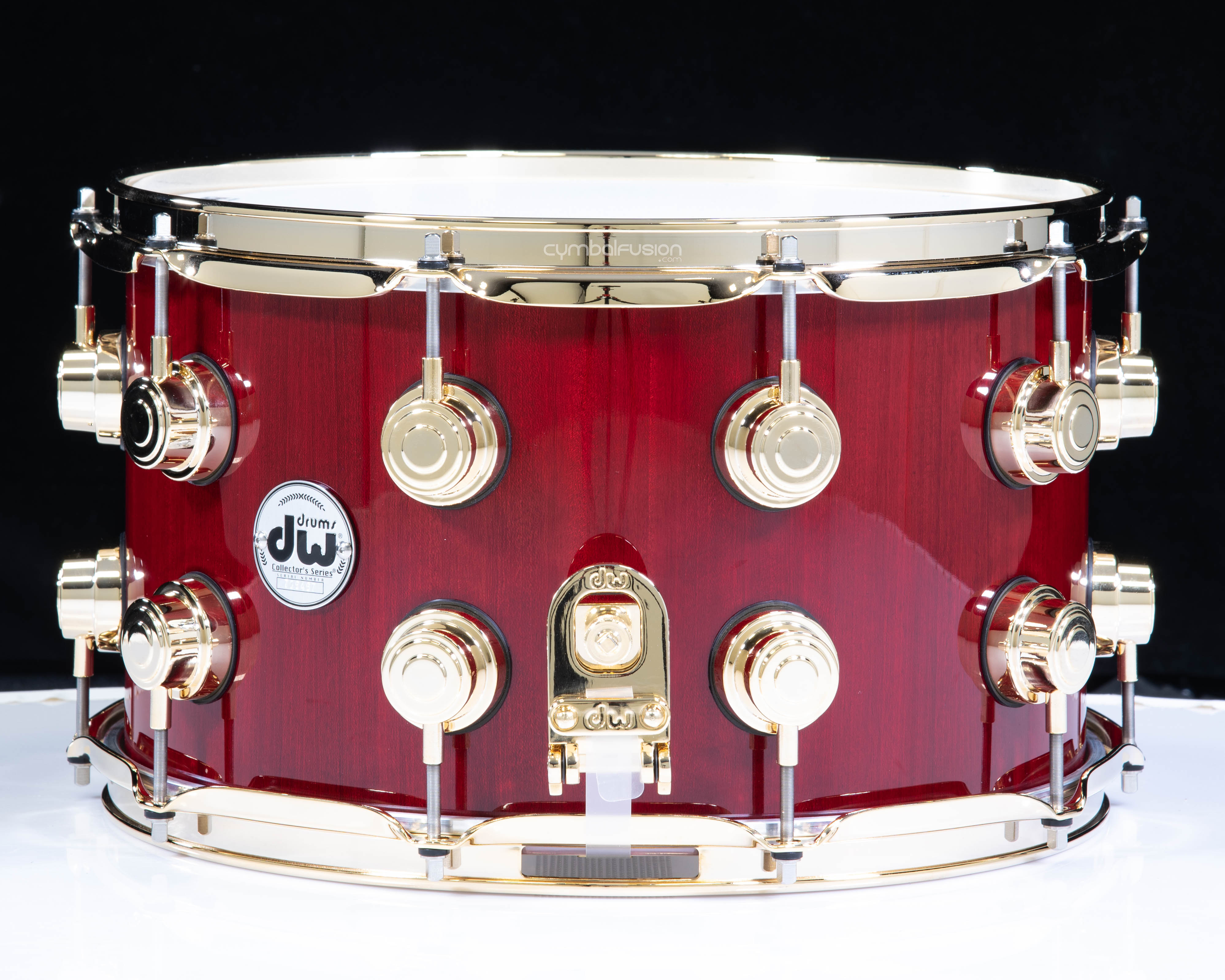 DW Collector's 8x14 Cherry/Mahogany Snare - Transparent Cherry Gloss (