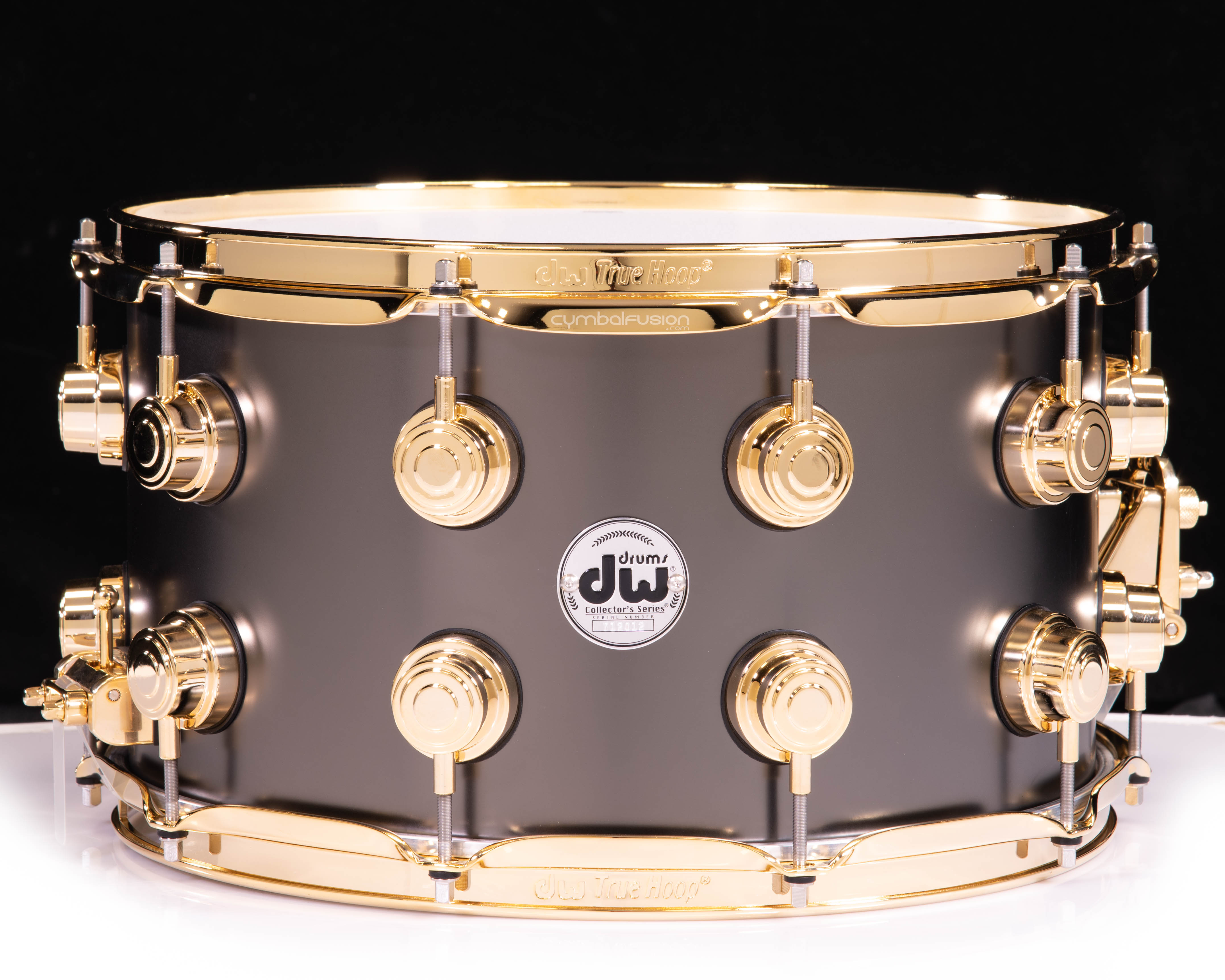 DW Collector's Snare 8x14 - Stain Black Nickel with Gold Hardware