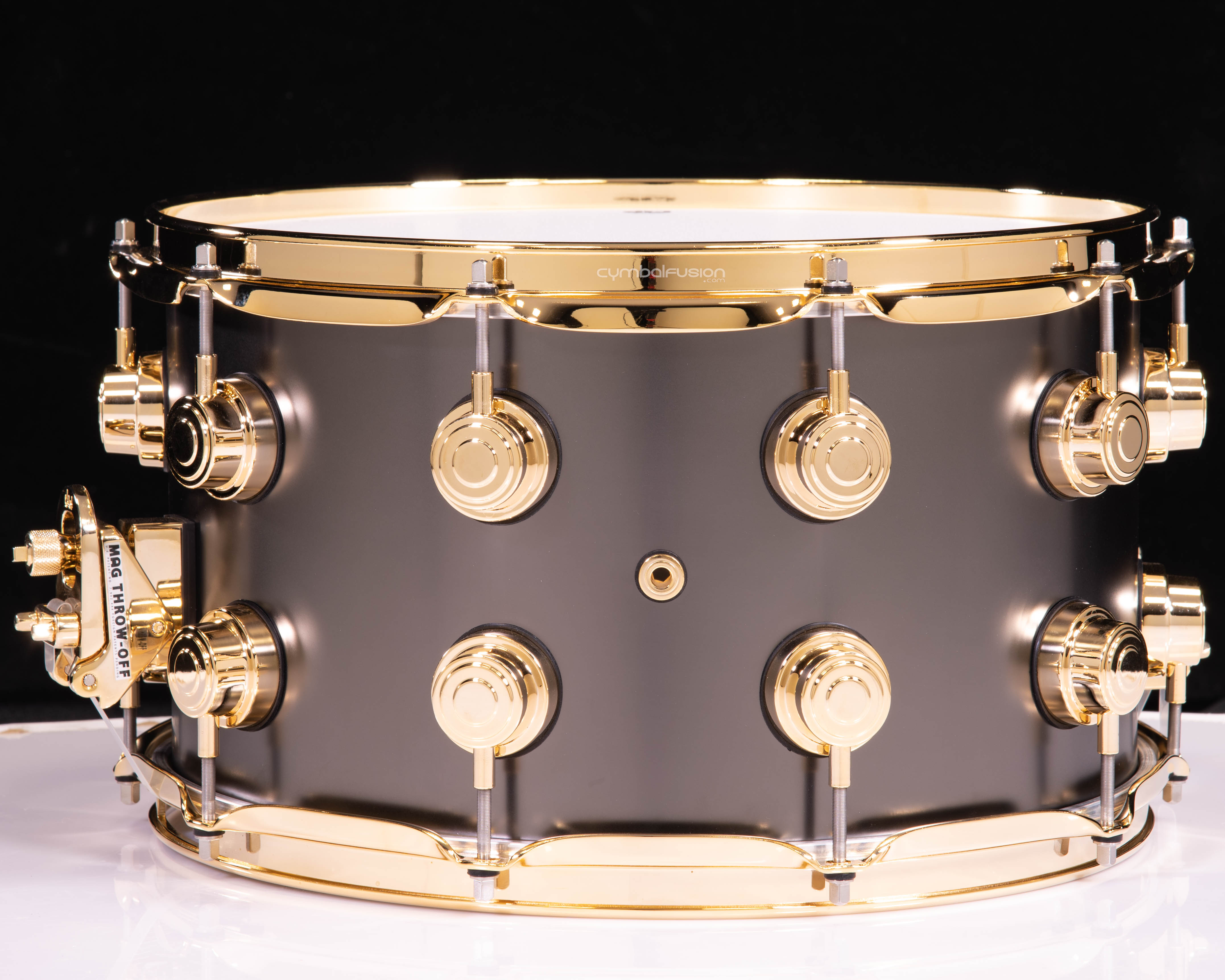 DW Collector's Snare 8x14 - Stain Black Nickel with Gold Hardware