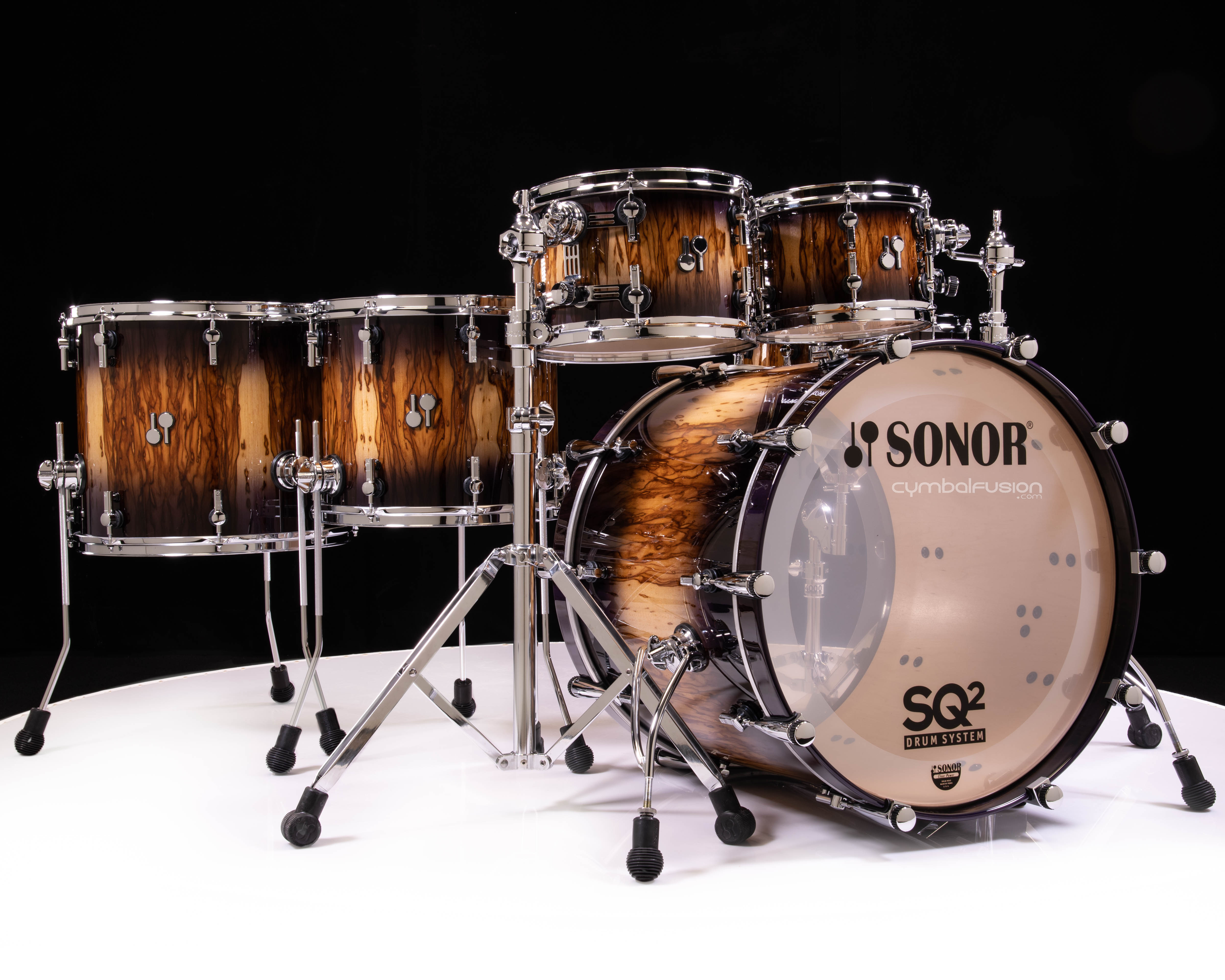 Sonor SQ2 6pc Violet Burst kits over African Marble - Maple