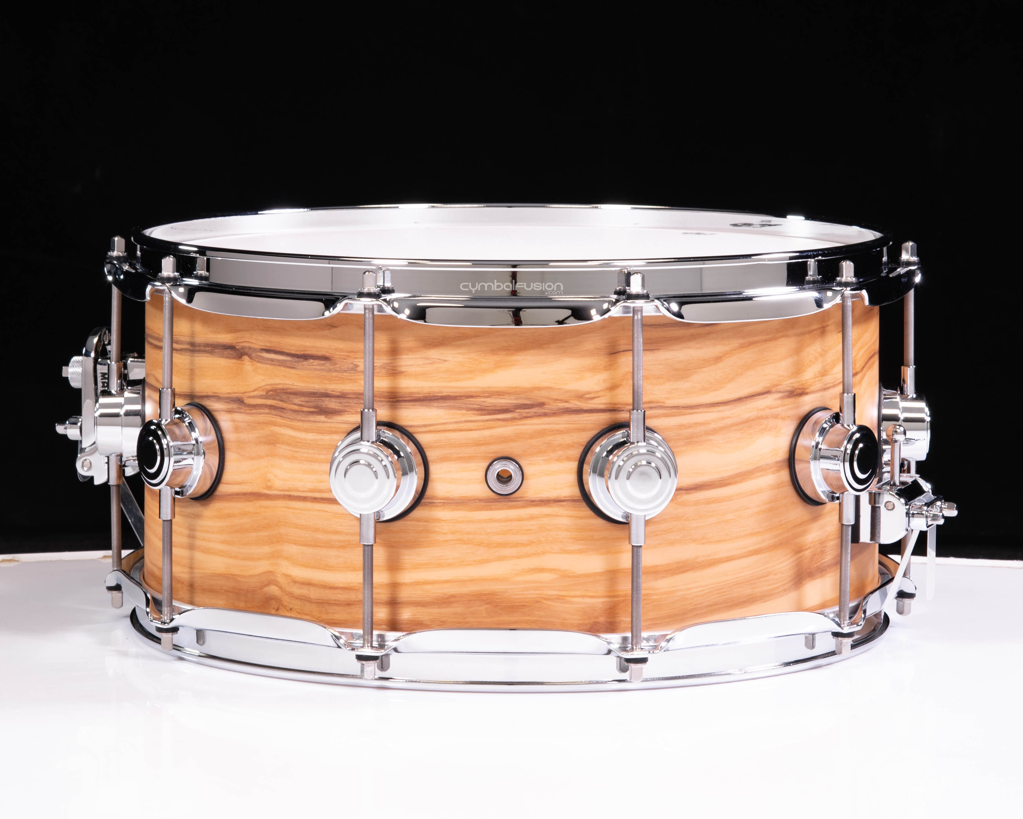 DW Collector's 6.5x14 3/3/3 Maple Snare Hard Satin over Olive Ash Burl