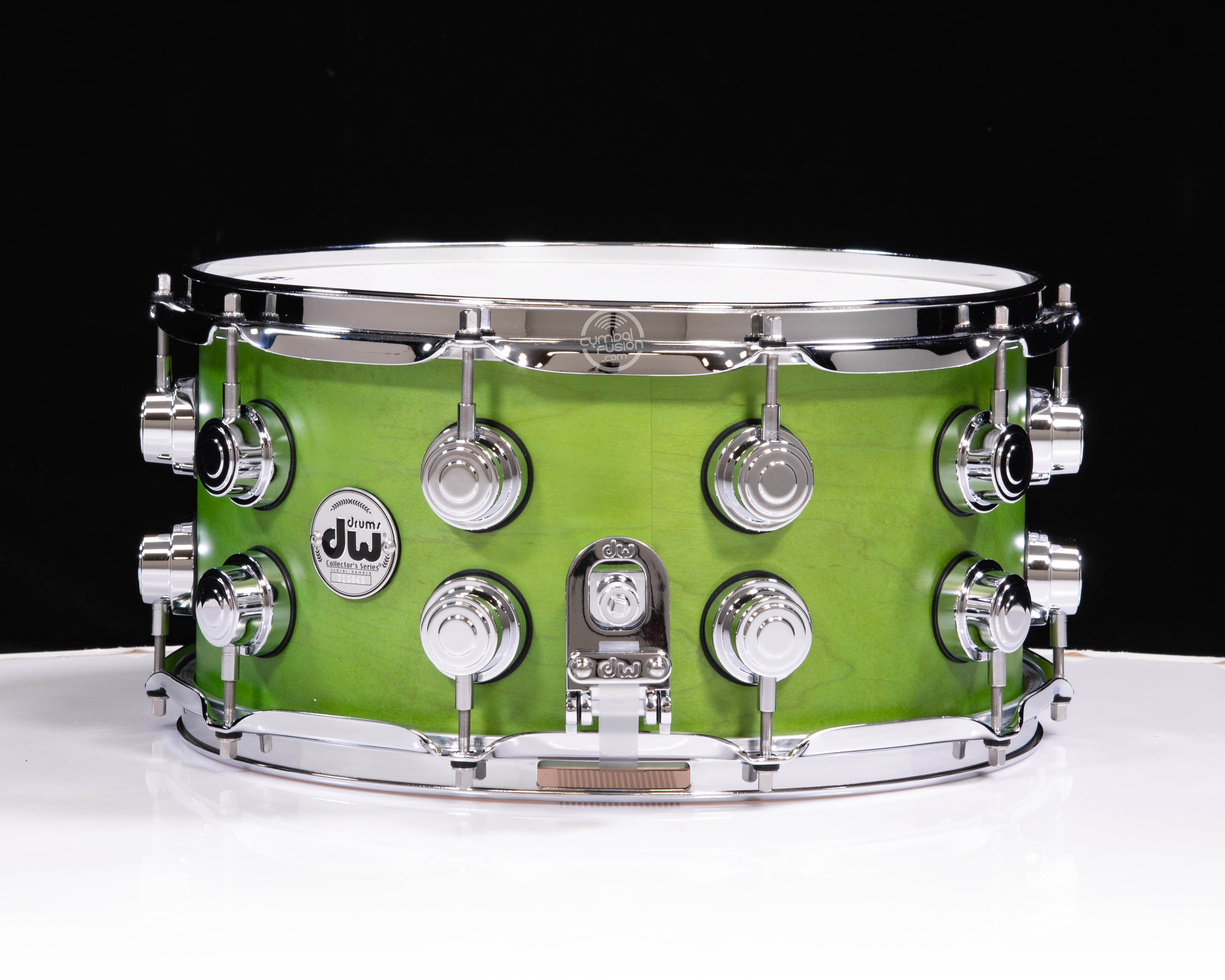DW Collector's Pure Maple 7x14 Snare Drum - Lime Green Satin Oil