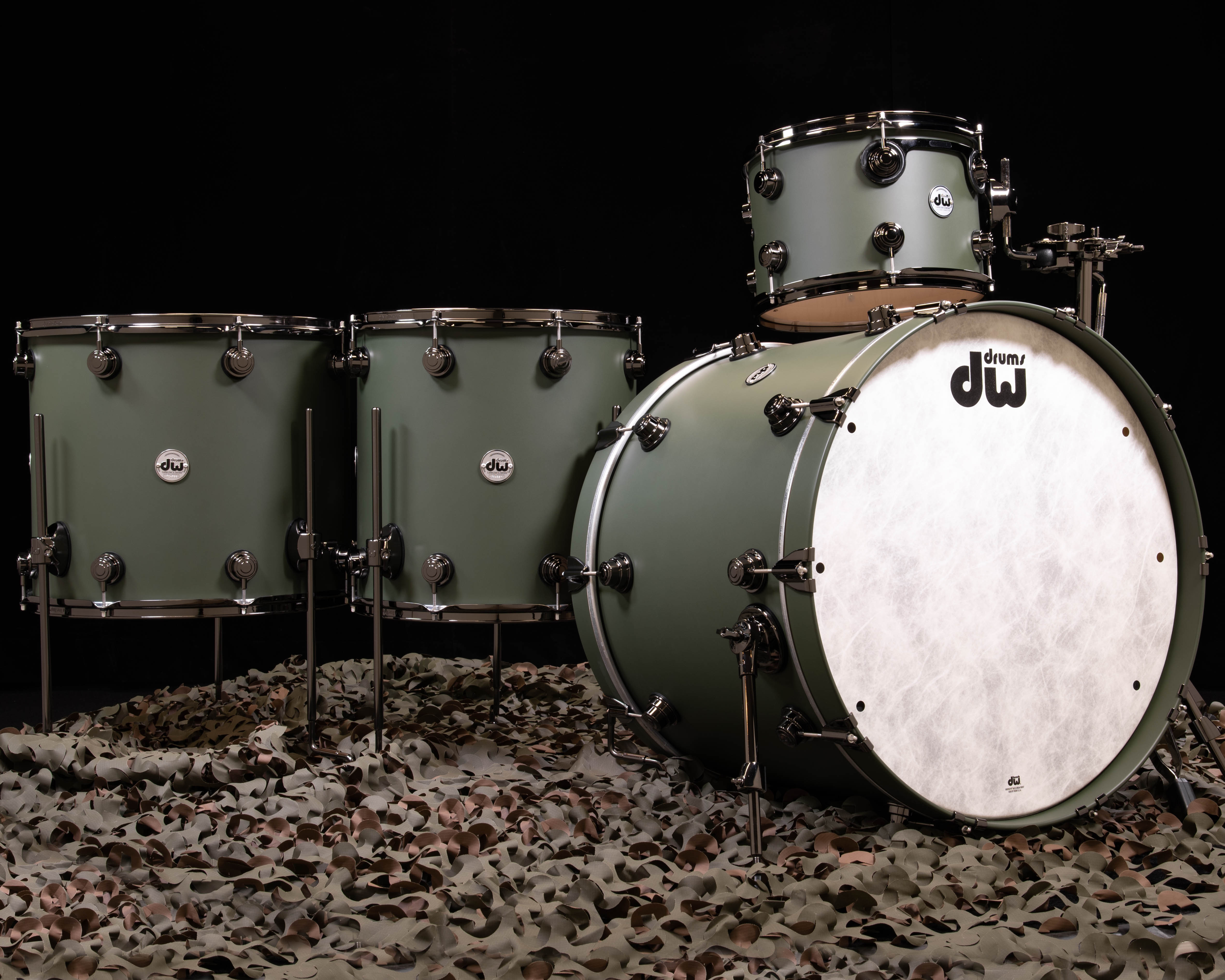 DW Collector's Series 4pc Maple Kit - Toy Tank Green 13/16