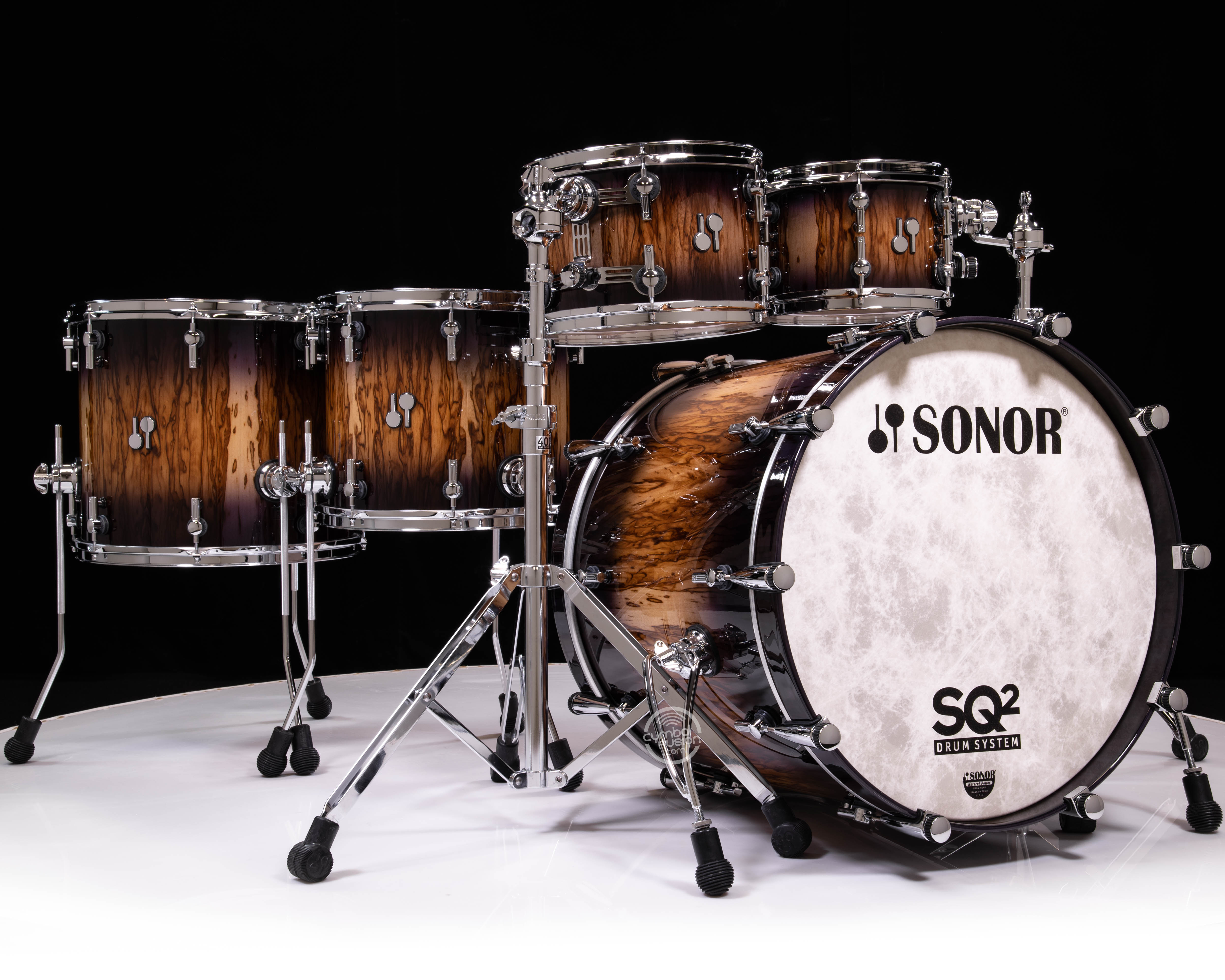 Sonor SQ2 5pc Vintage Maple Kit - Violet Burst over African Marble 