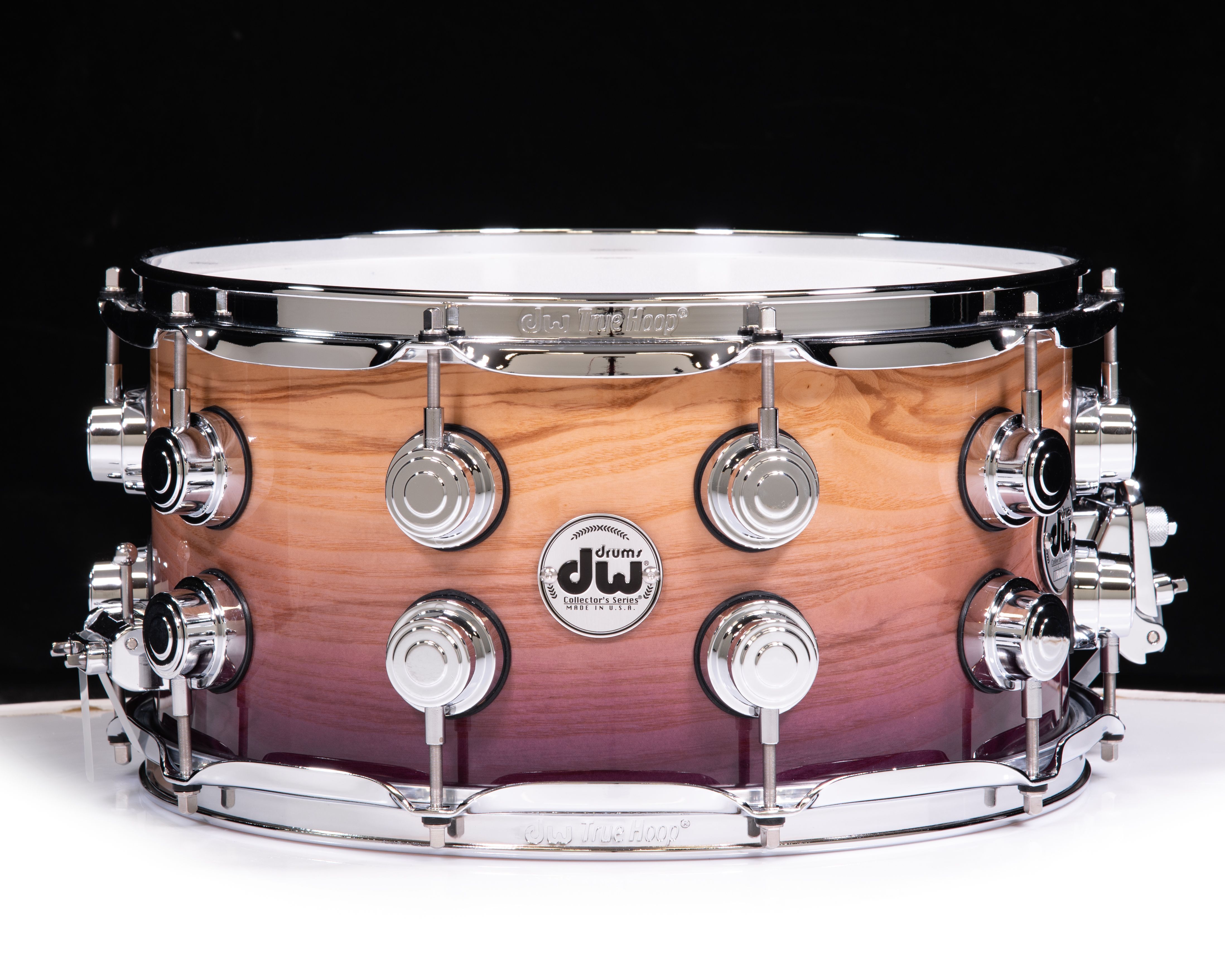 DW Collector's Series 7x14 Snare Drum Purple Fade Olive Ash Burl