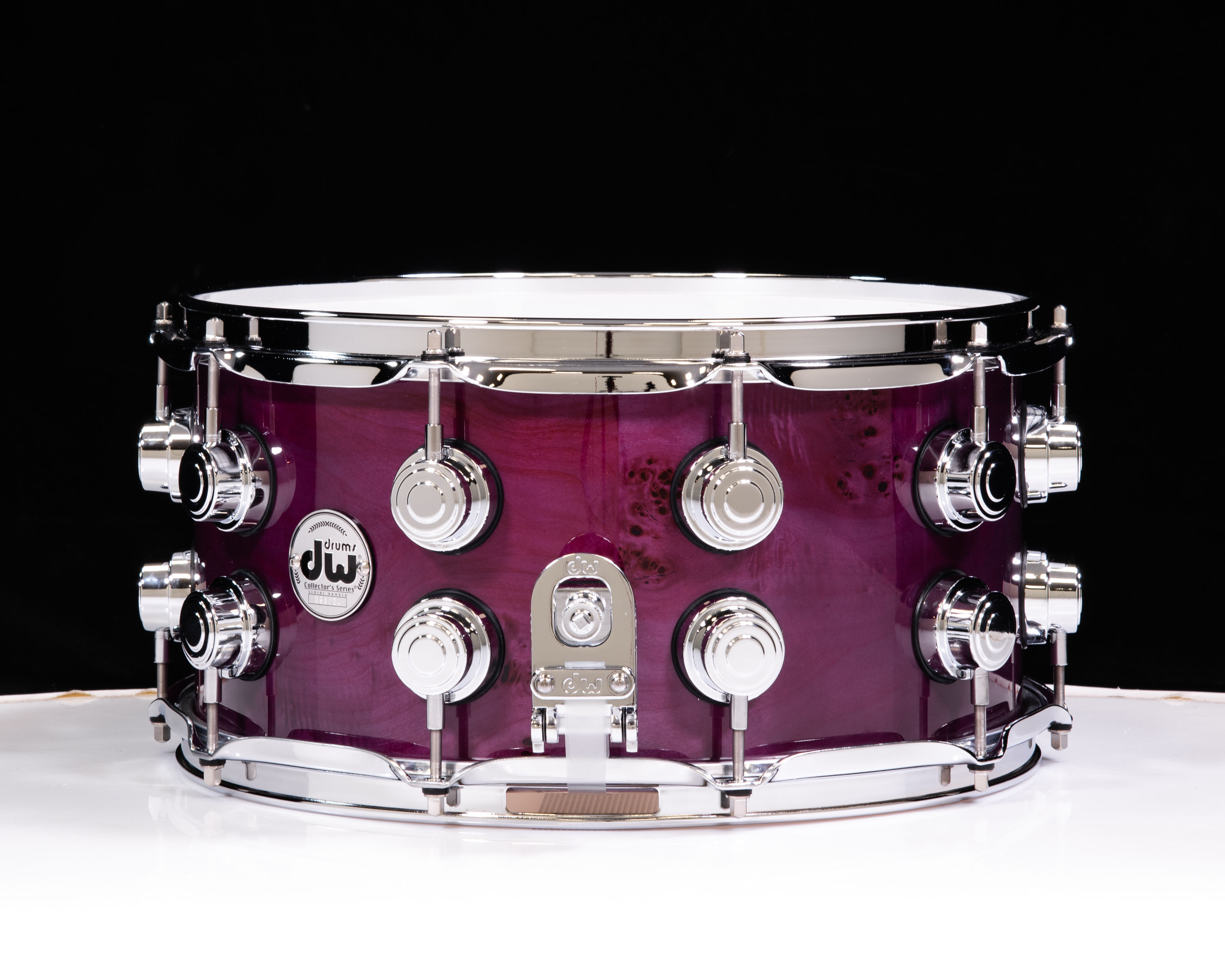 DW Collector's 7x14 Maple Snare - Transparent Lavender over Mapa