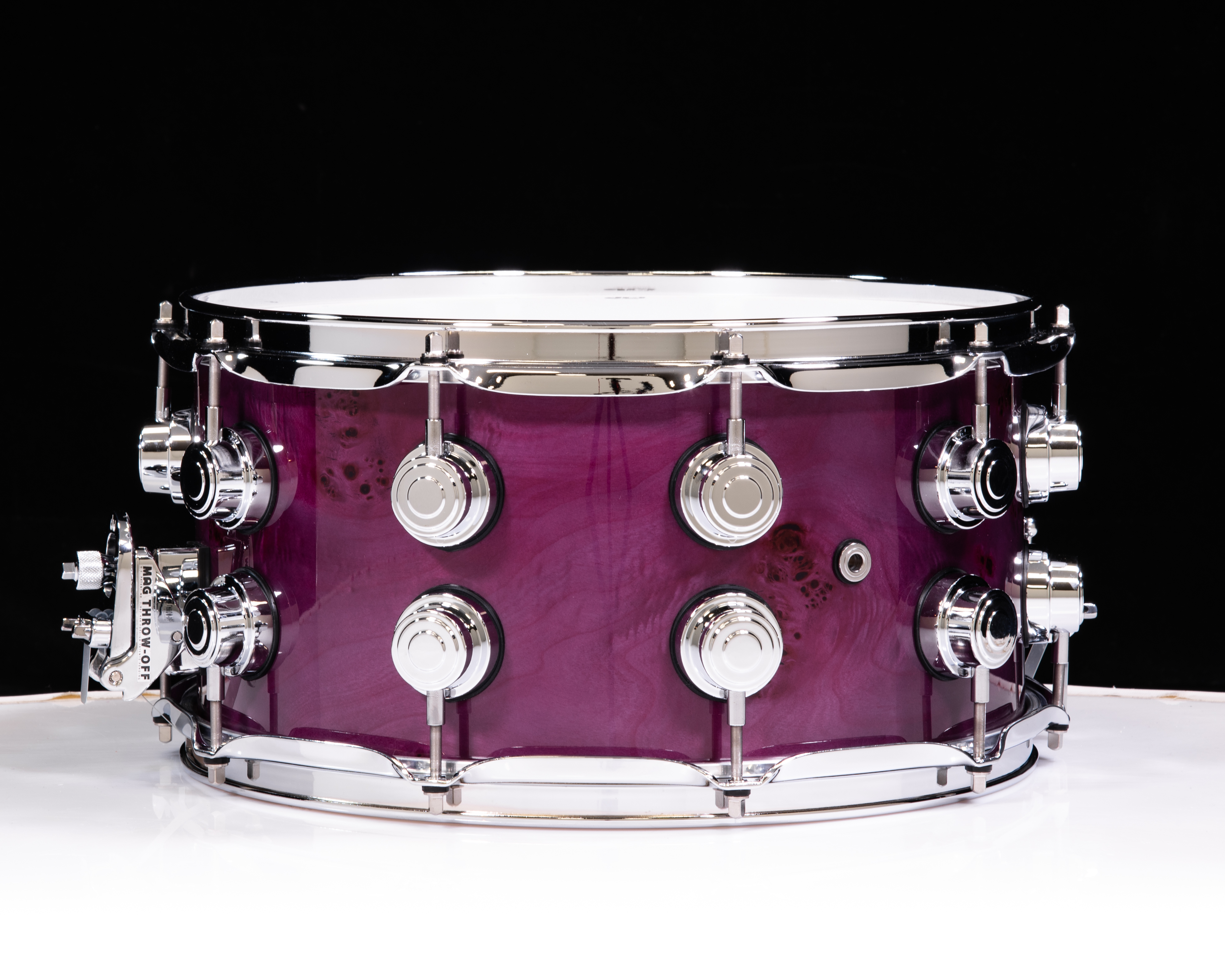 DW Collector's 7x14 Maple Snare - Transparent Lavender over Mapa