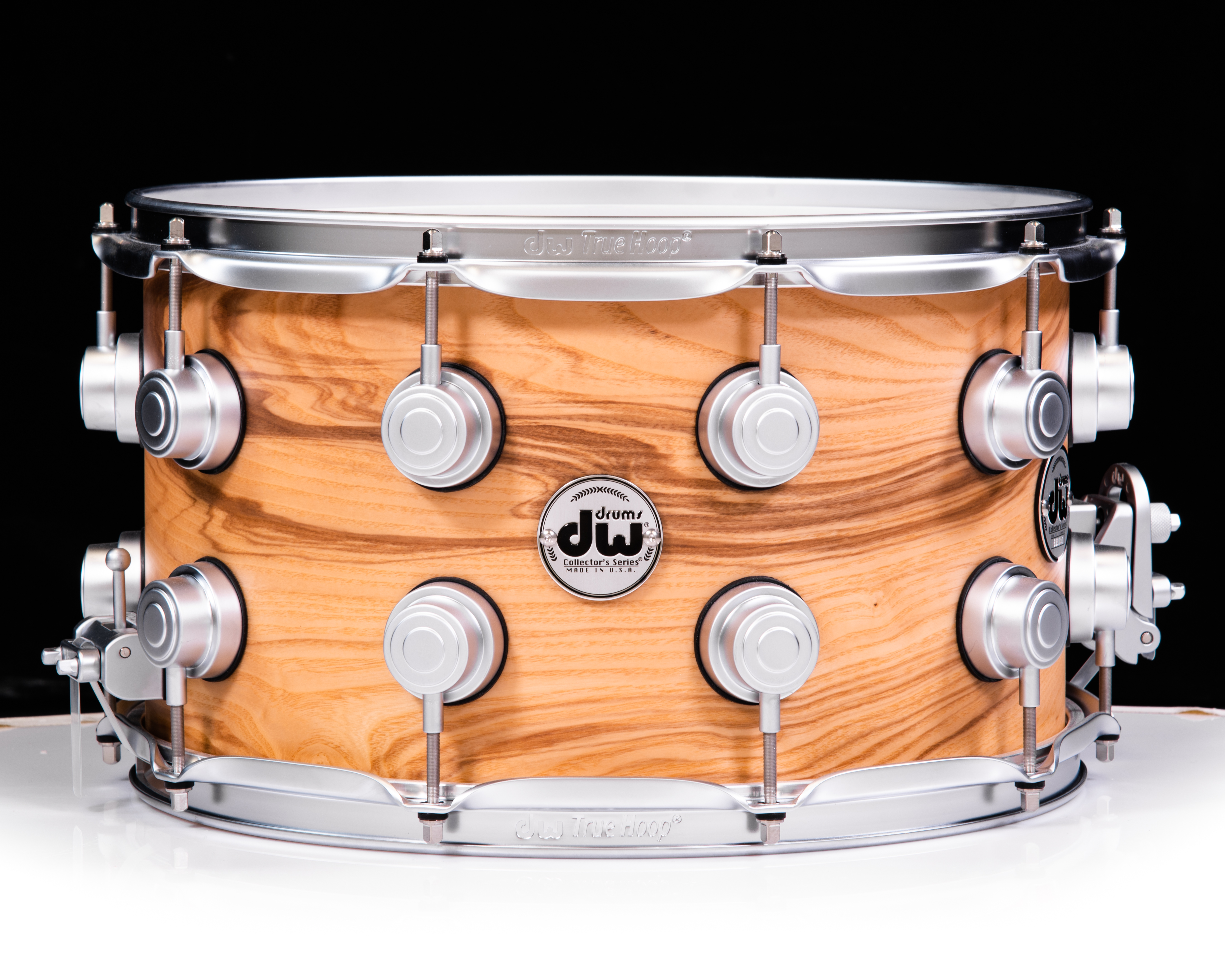 DW Collector's Series Maple 8x14 Snare Drum Olive Ash Burl Satin