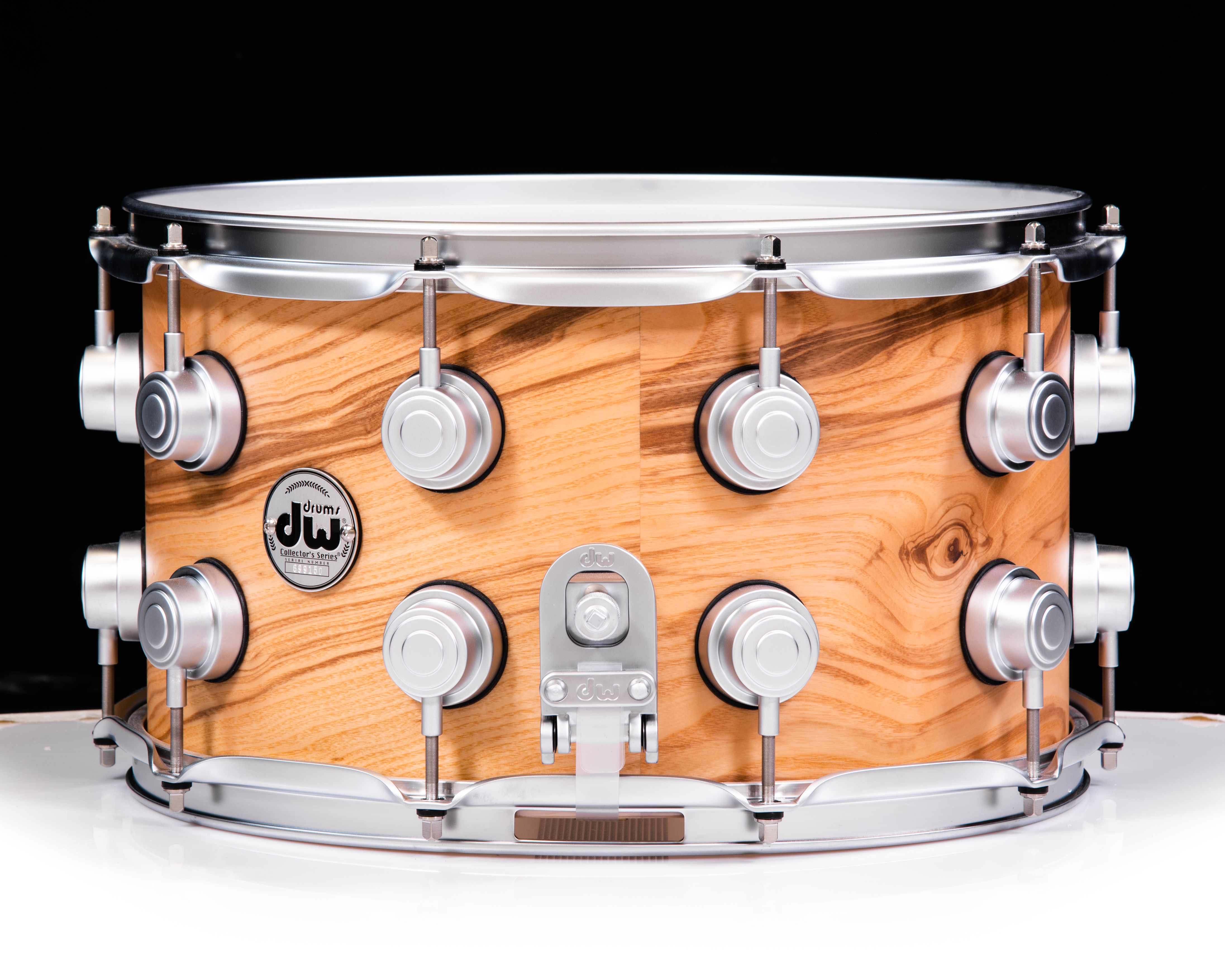 DW Collector's Series Maple 8x14 Snare Drum Olive Ash Burl Satin