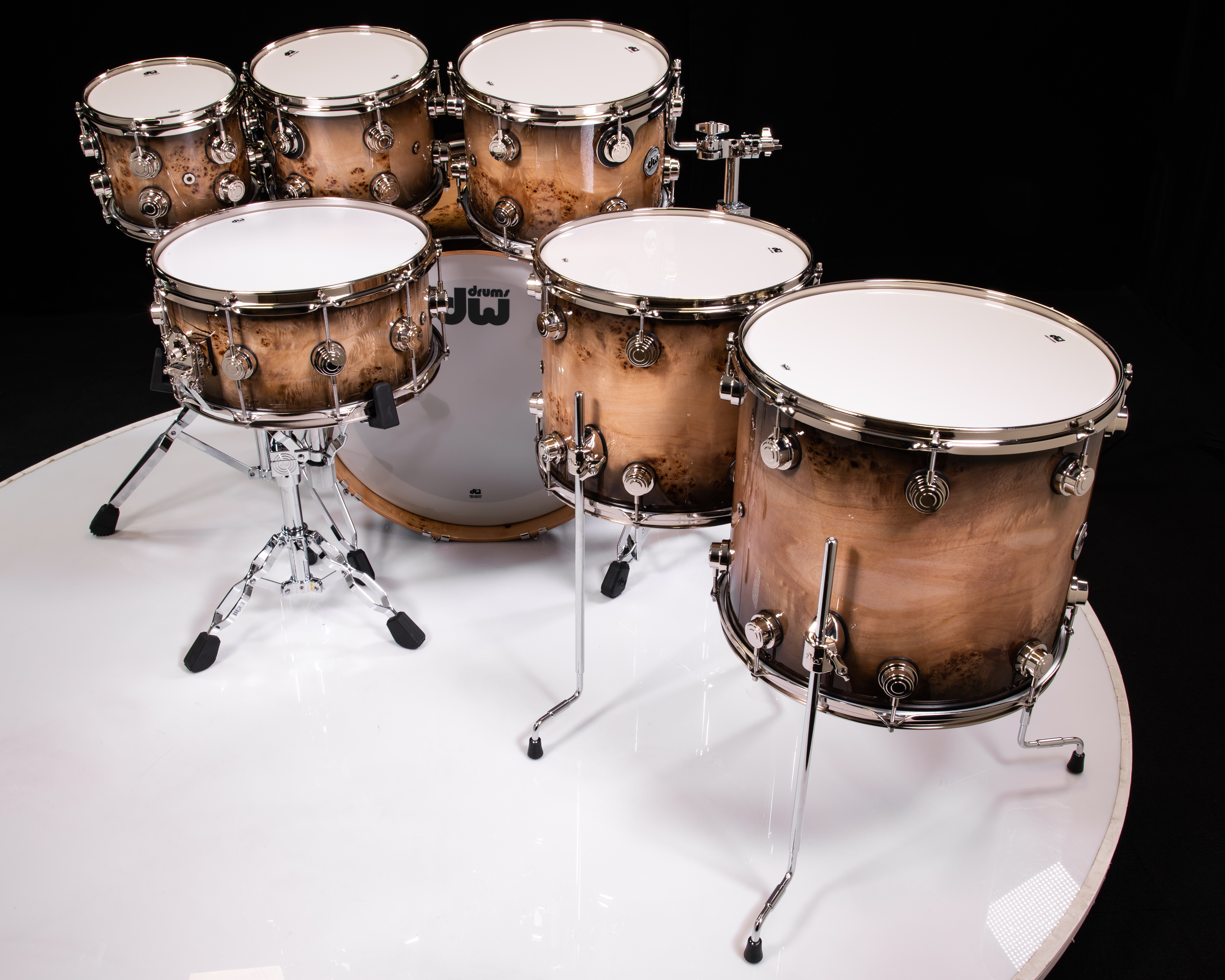 DW Collector's 7pc Purpleheart Kit - Candy Black Burst Mapa Burl
