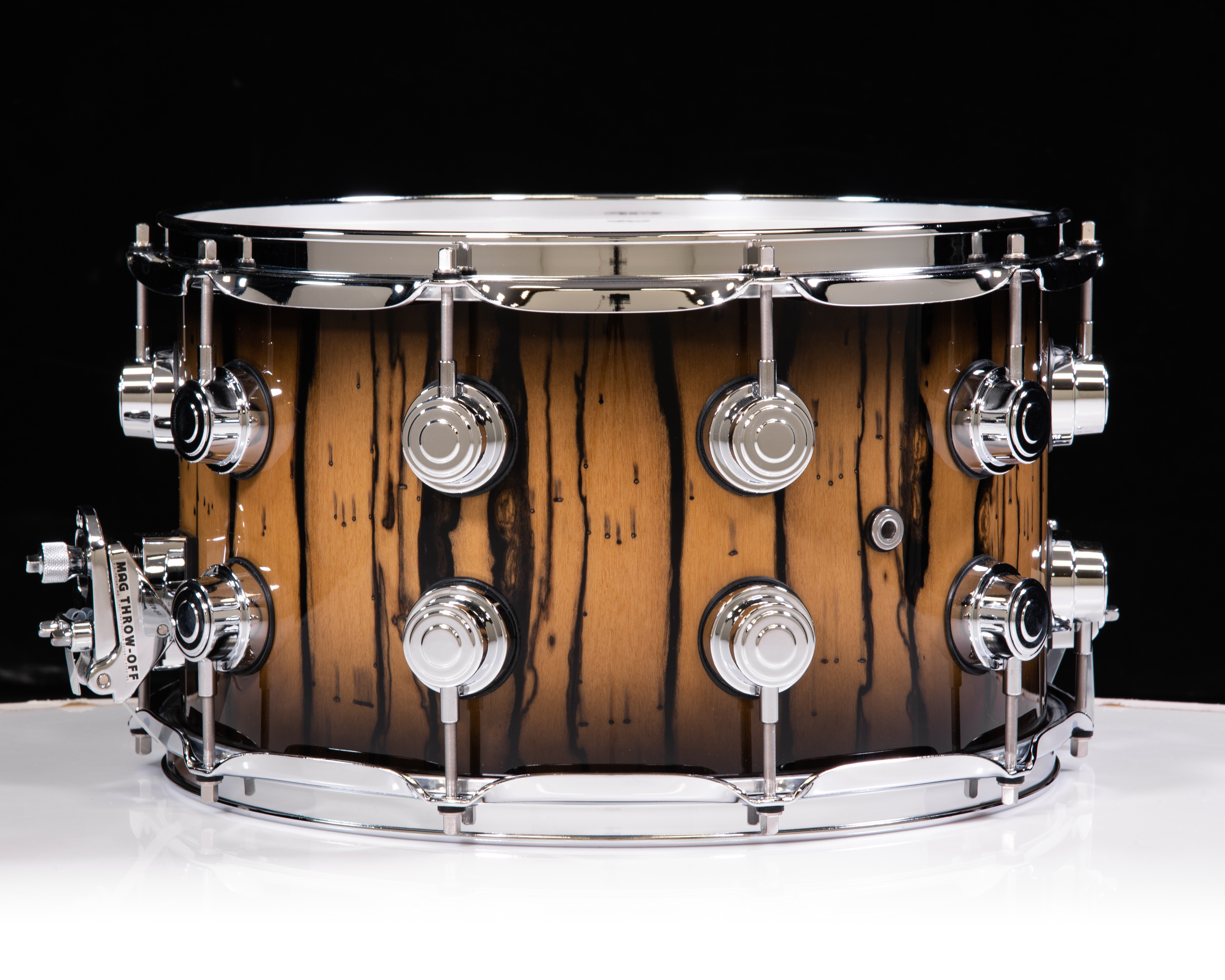 DW Collector's Series Ivory Ebony 8x14 Snare Drum Candy Black