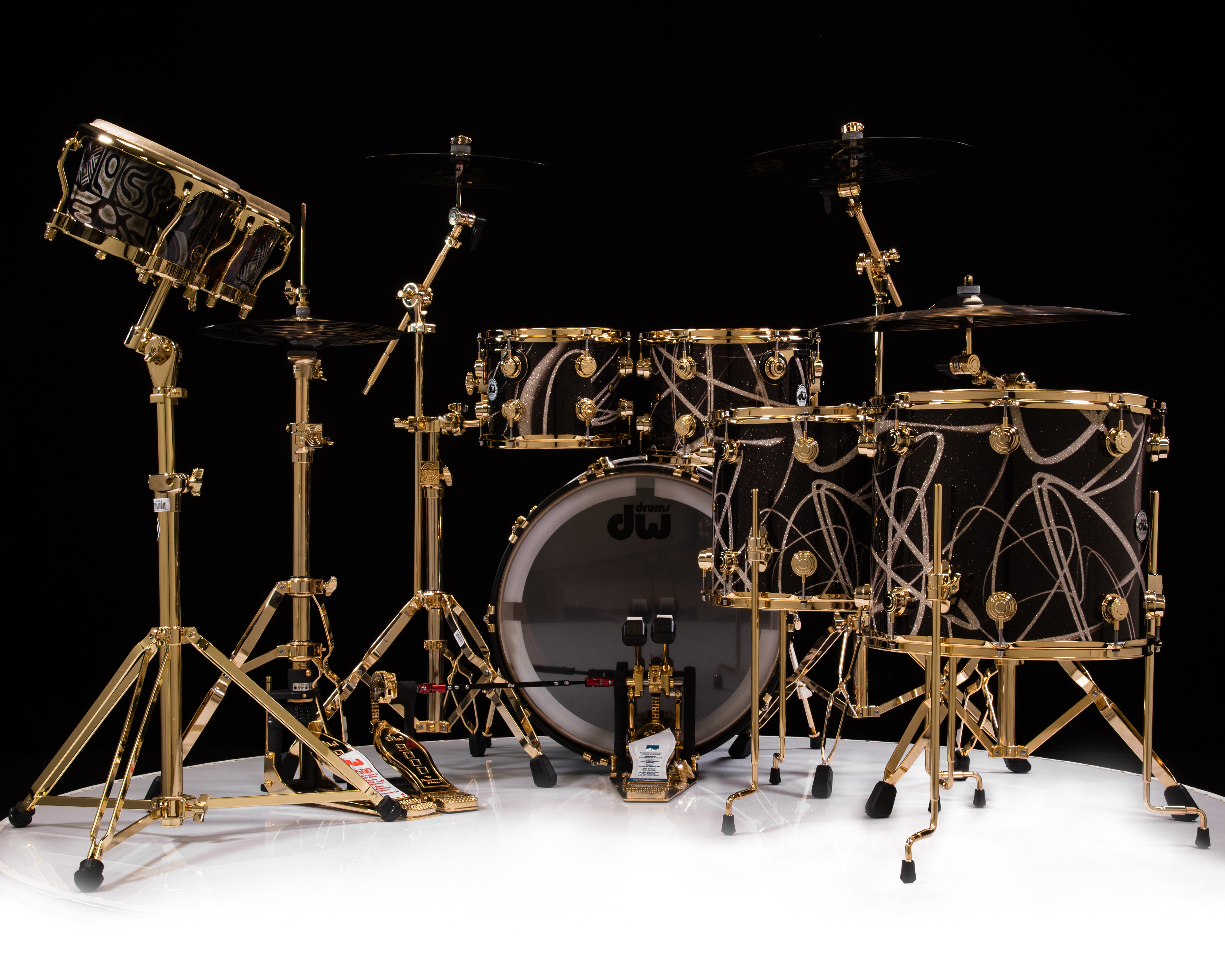 DW Collector's 5pc Maple Kit - Smoke Glass Contrail w/Gold
