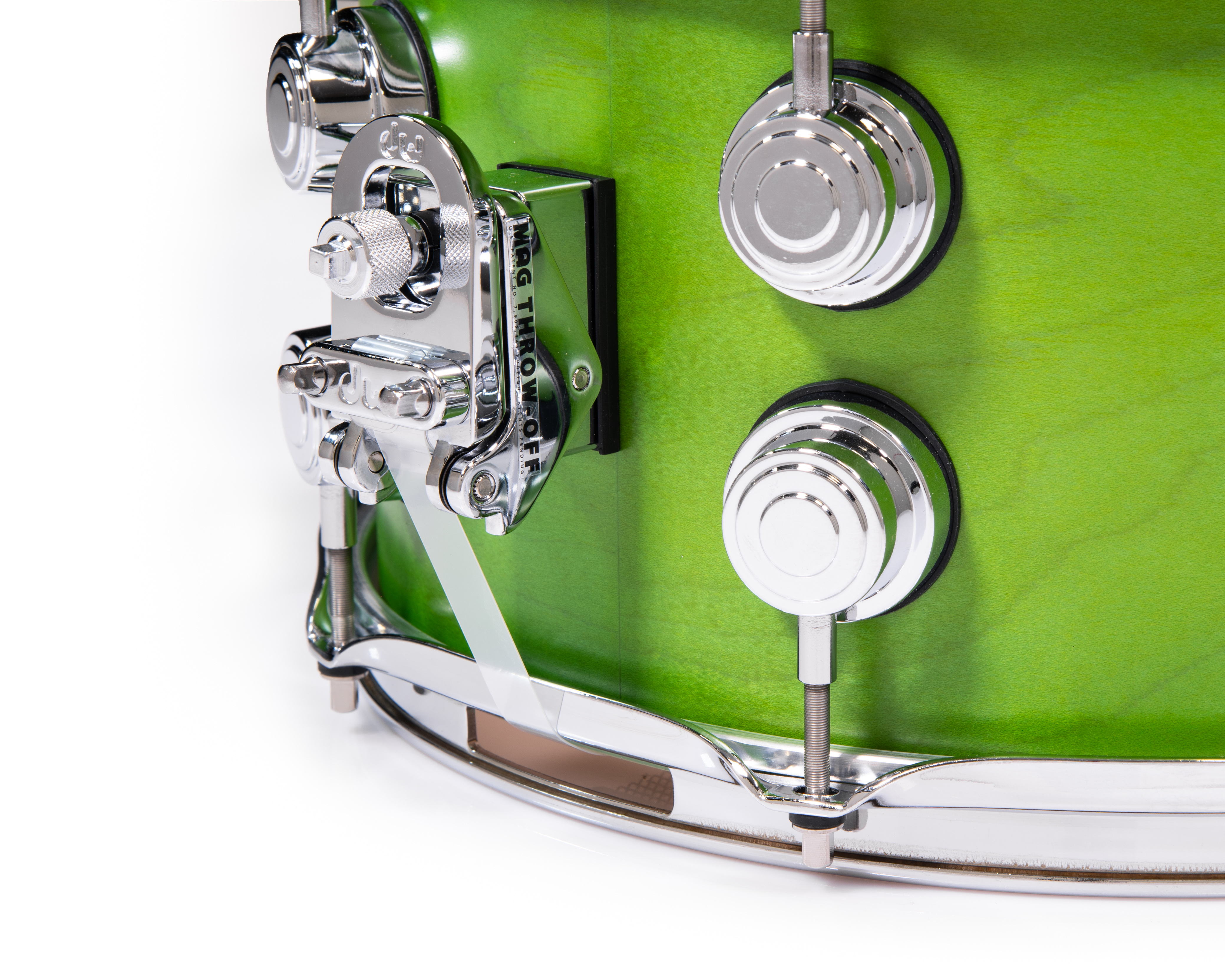 DW Collector's Pure Maple 7x13 Snare Drum - Lime Green Satin Oil