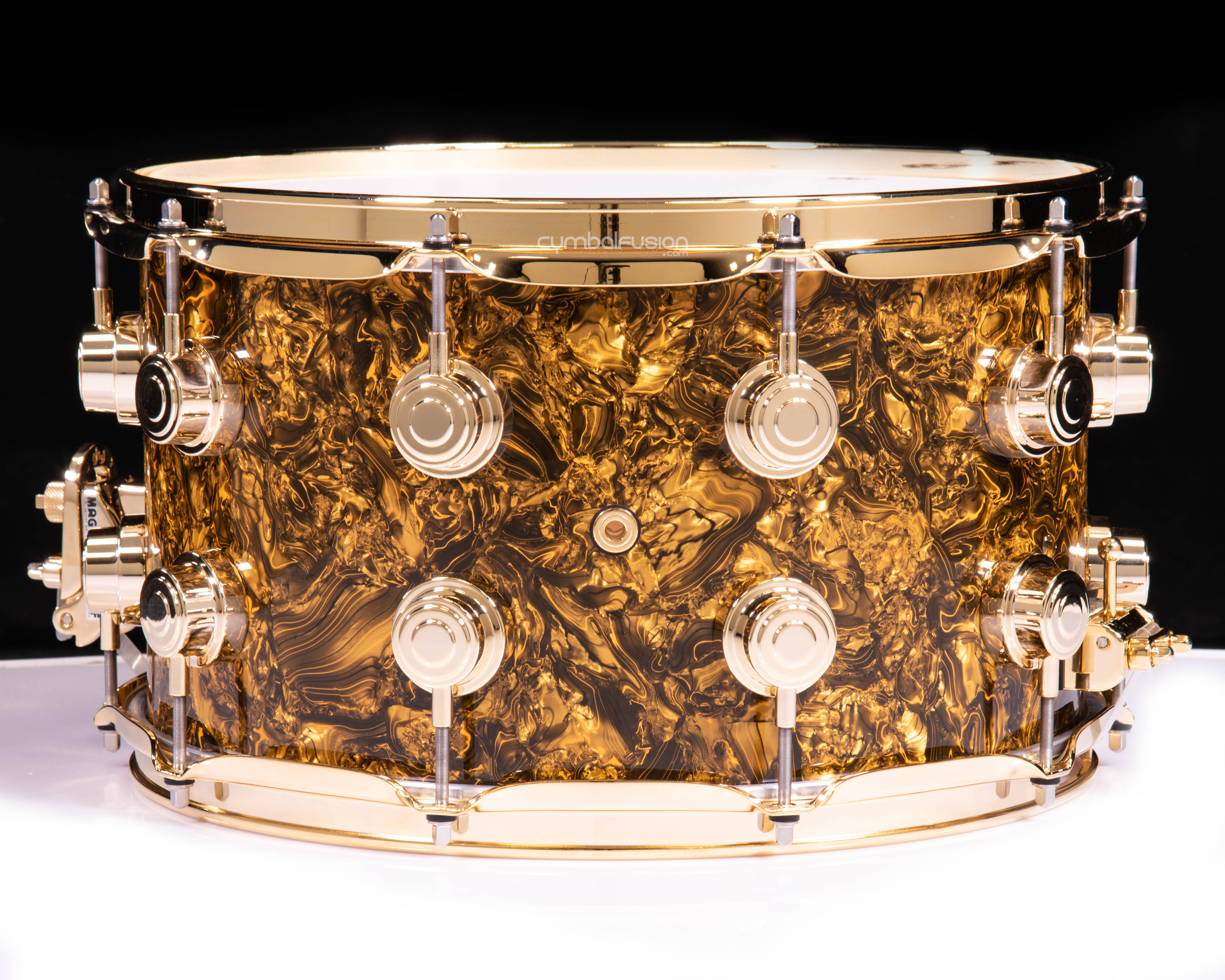 DW Collector's Maple SSC Maple 8x14 Snare Drum - Gold Abalone