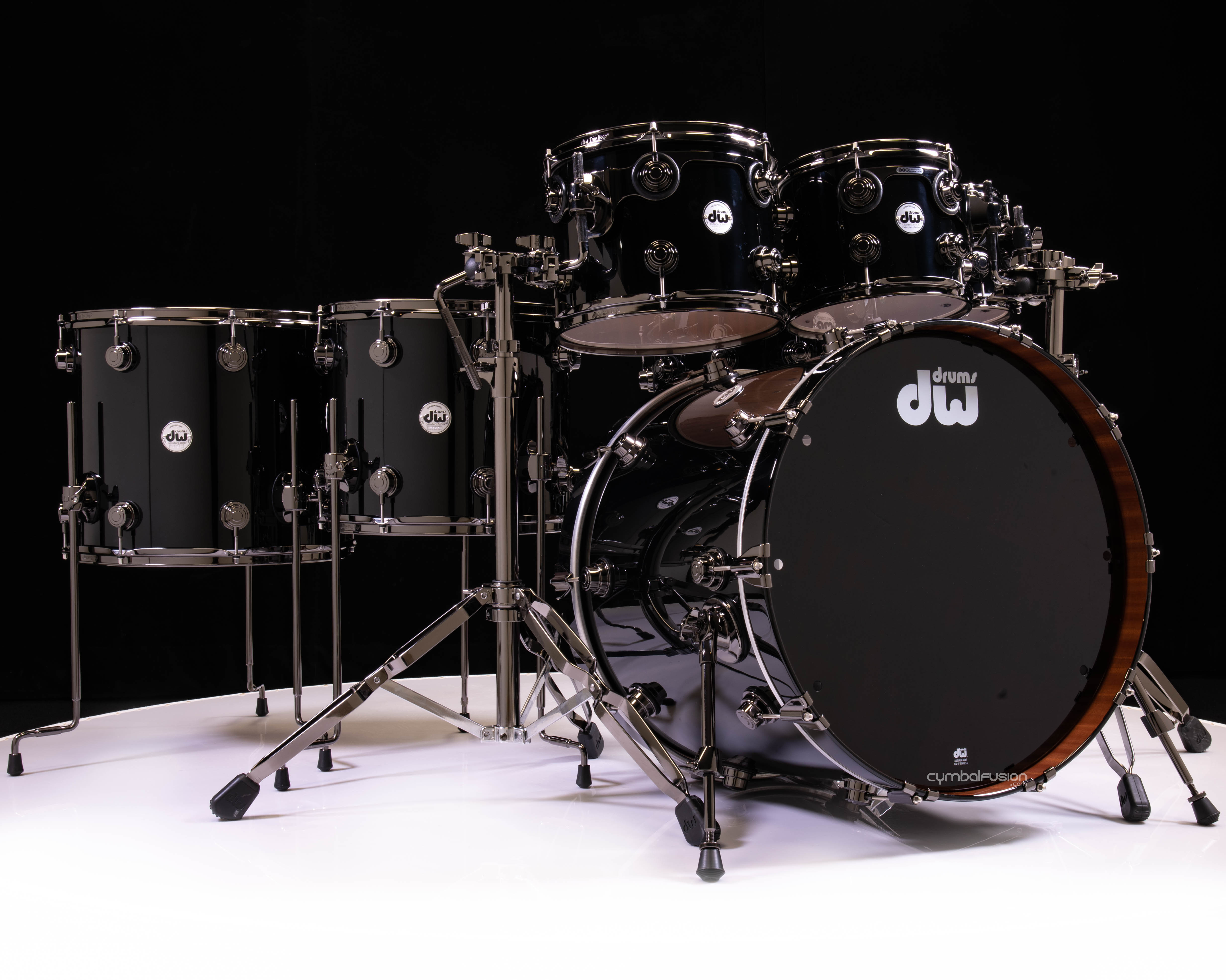 DW Collector's Series 7pc Maple/Mahogany Shell Pack - Piano Black