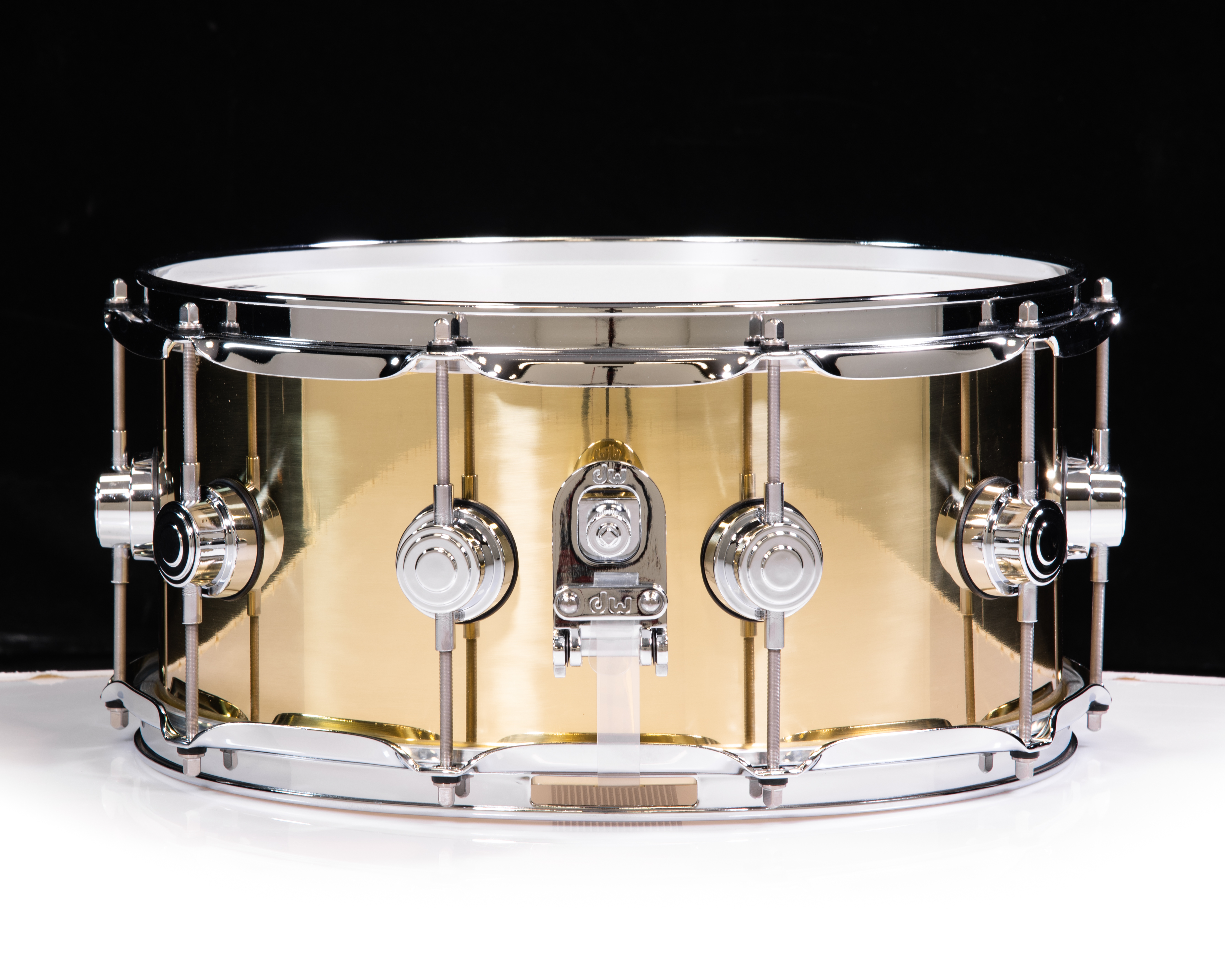 Snare Custom 6インチ DW Collector's 6.5x14 Polished Brass Snare Drum W/ Chrome Sub