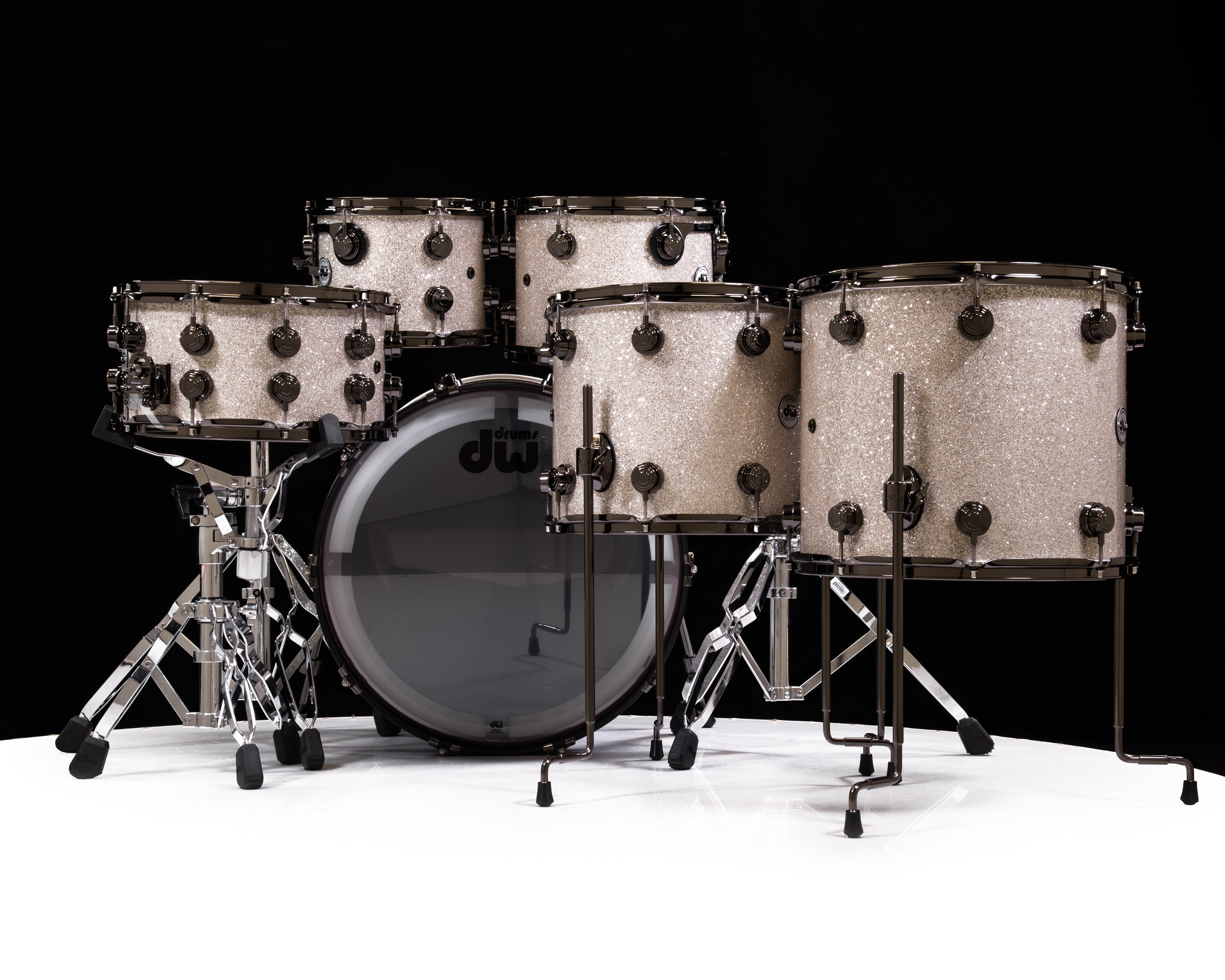 DW Collector's 6pc Purpleheart Kit - Broken Glass w/Black Hoops