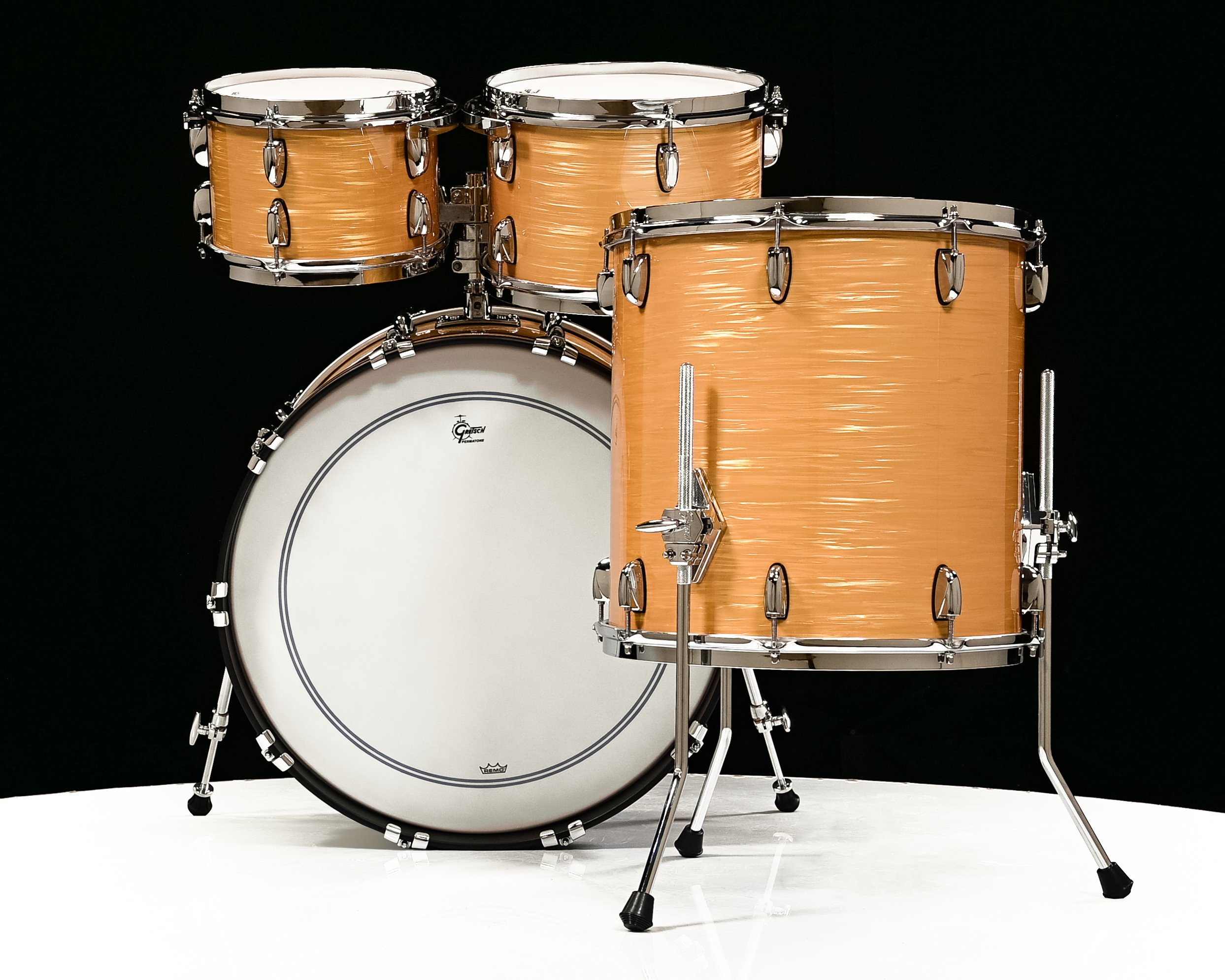 Gretsch Brooklyn 4pc Kit - Antique Oyster, w/Double Tom Mount