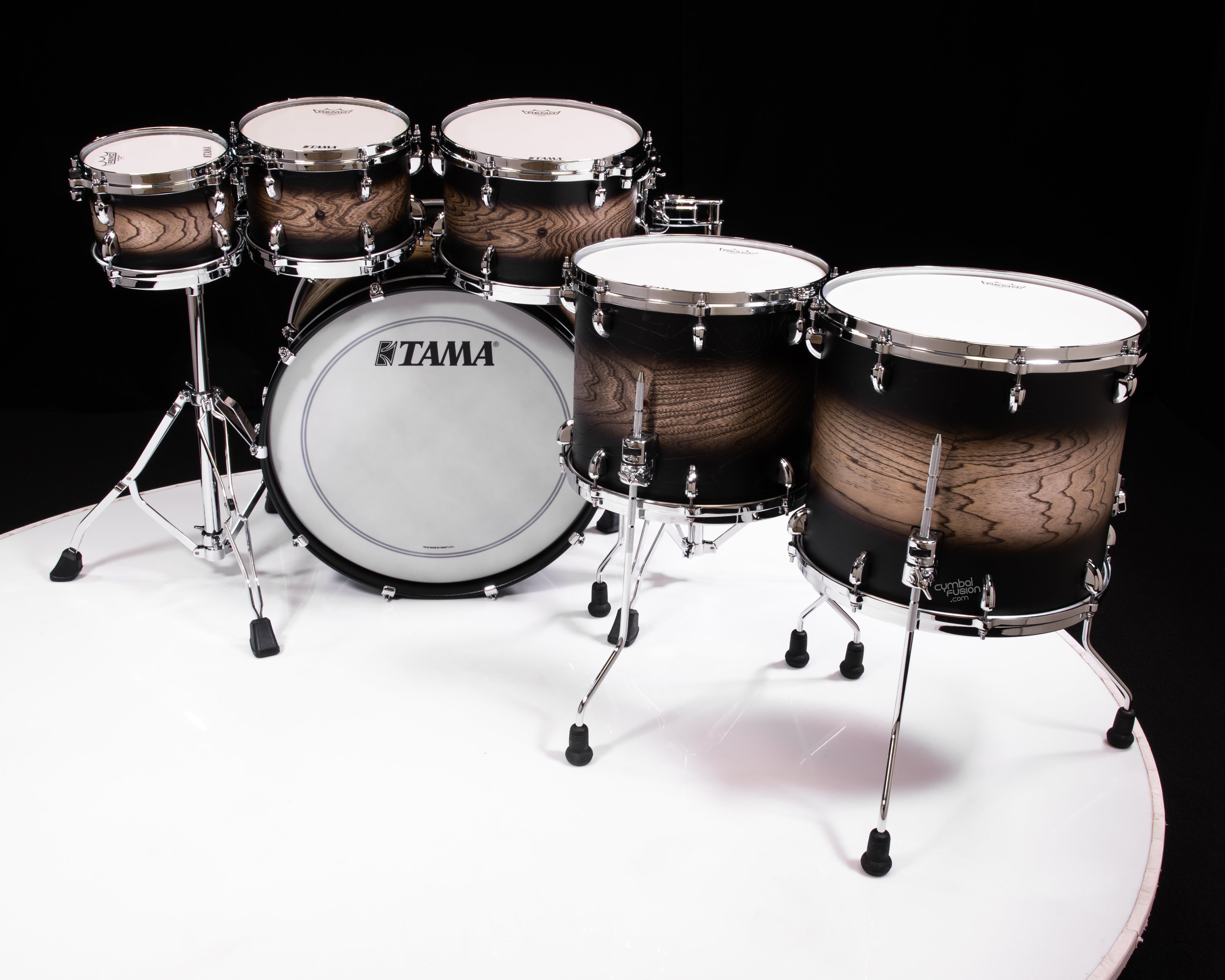Tama Star Walnut 6pc Satin Black Japanese Sen Burst