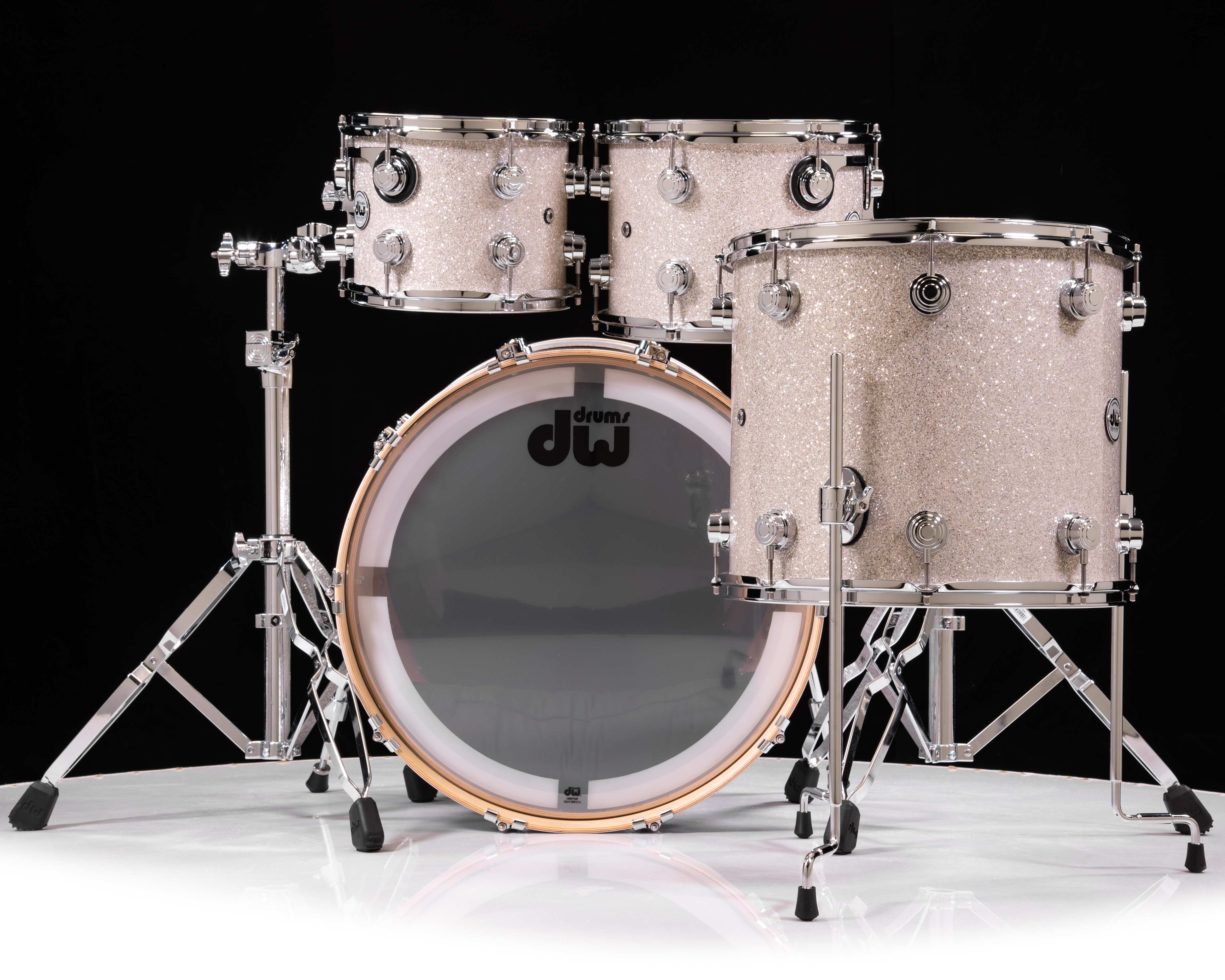 DW Collector's 4pc 333 Maple Kit - Broken Glass w/Chrome HW