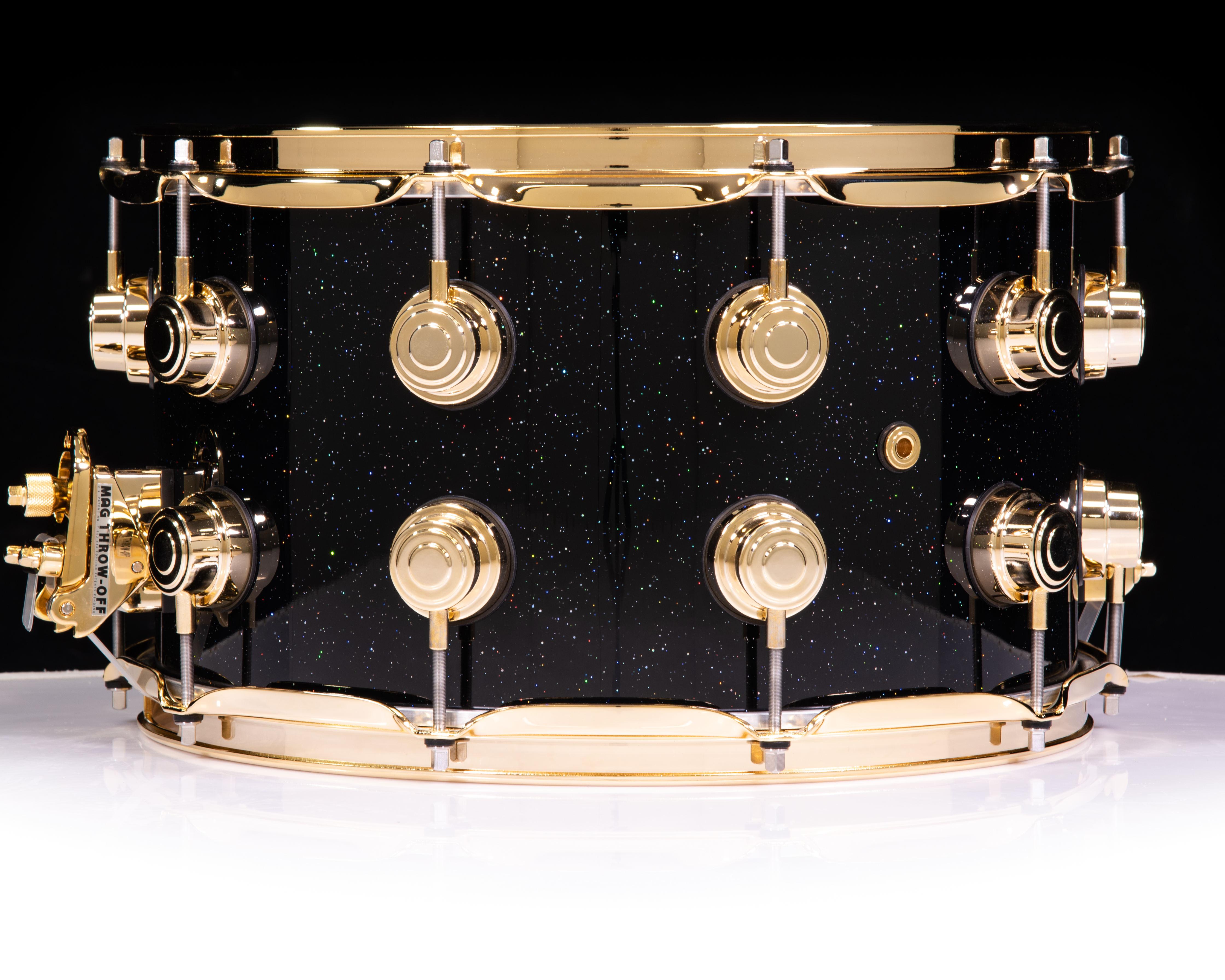 DW Collector Series 8x14 SSC Maple Snare Drum - Black Mirra w/Gold