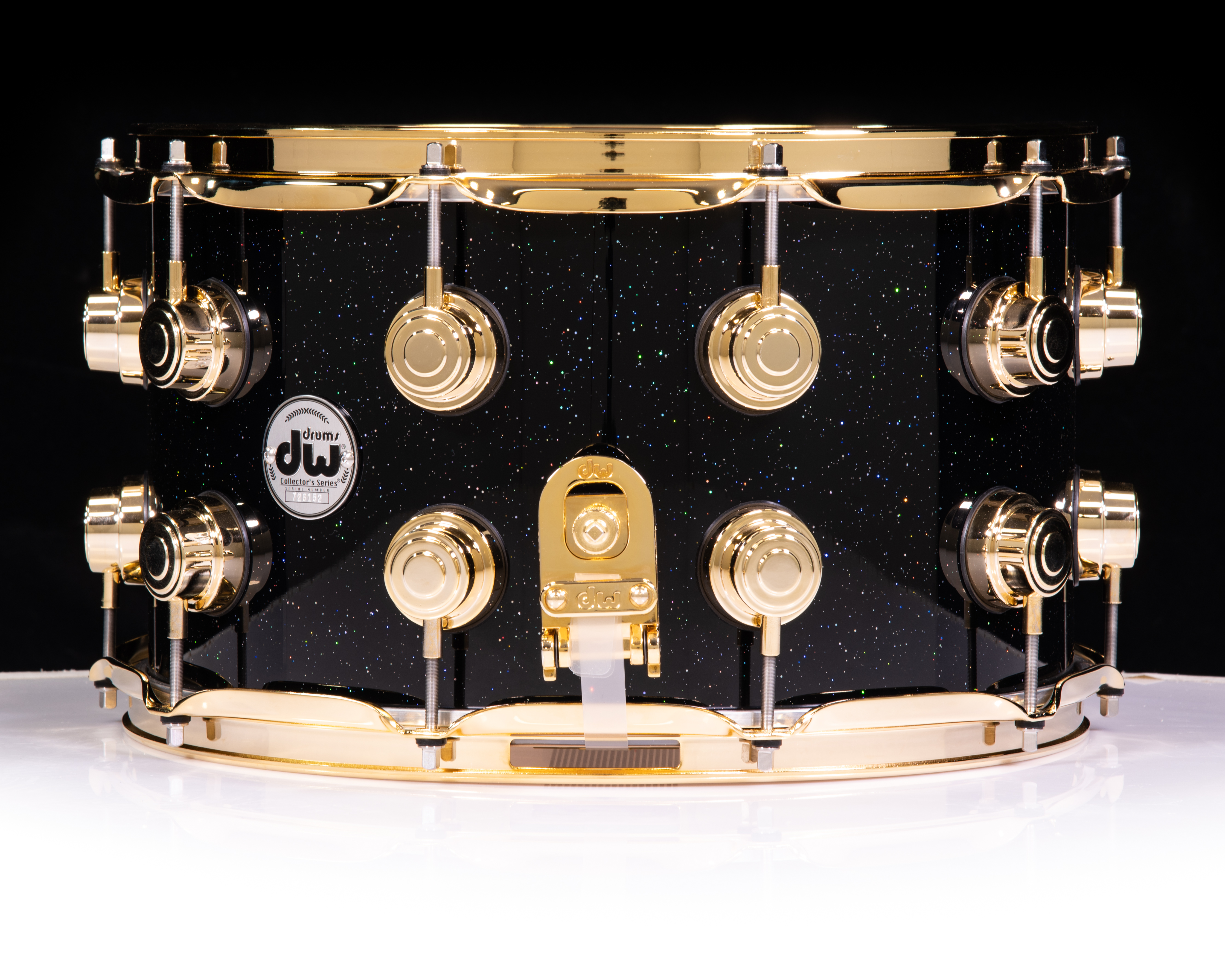 DW Collector Series 8x14 SSC Maple Snare Drum - Black Mirra w/Gold