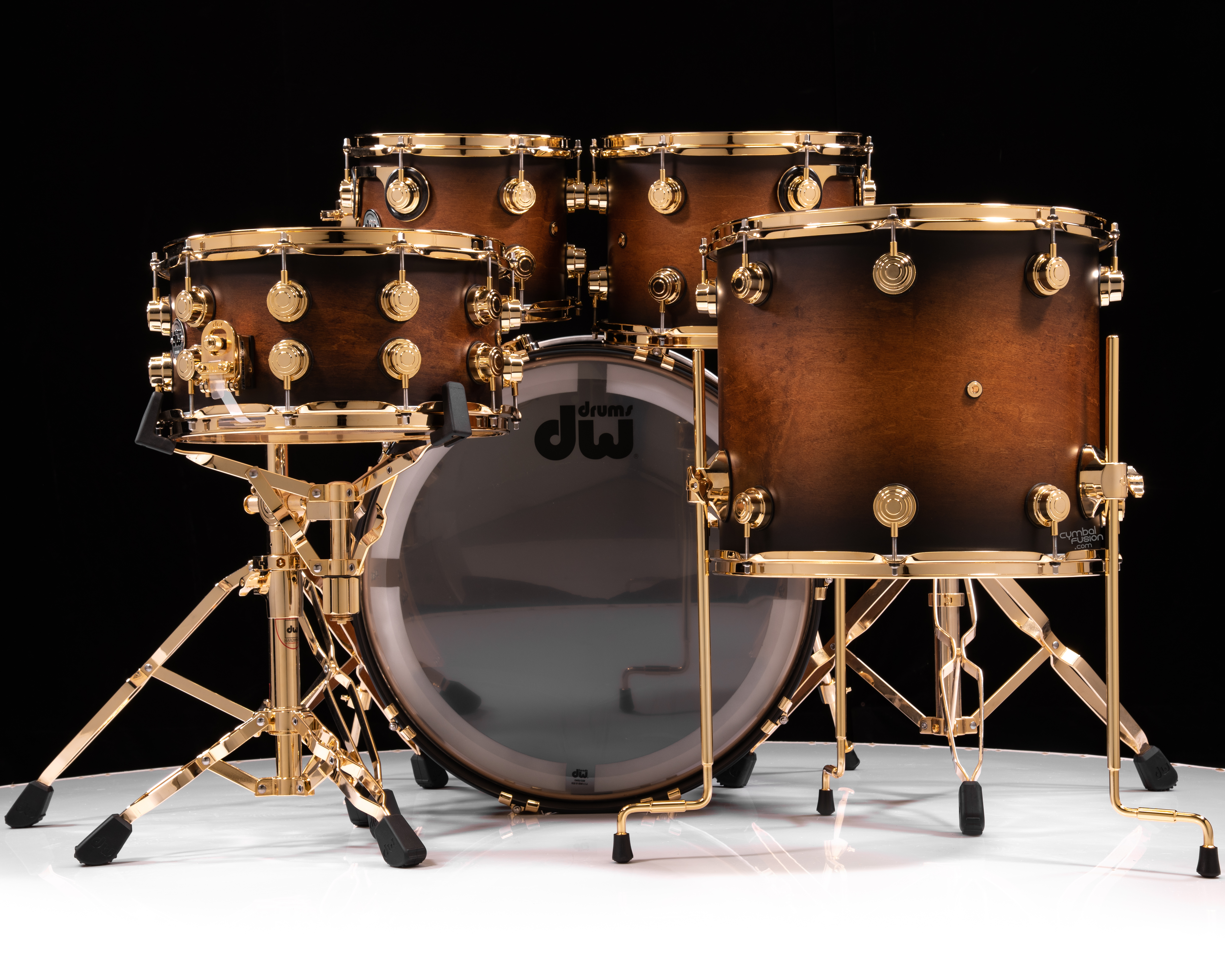 DW Collector's 5pc SSC Maple Kit - Honey to Ebony Satin Oil Burst