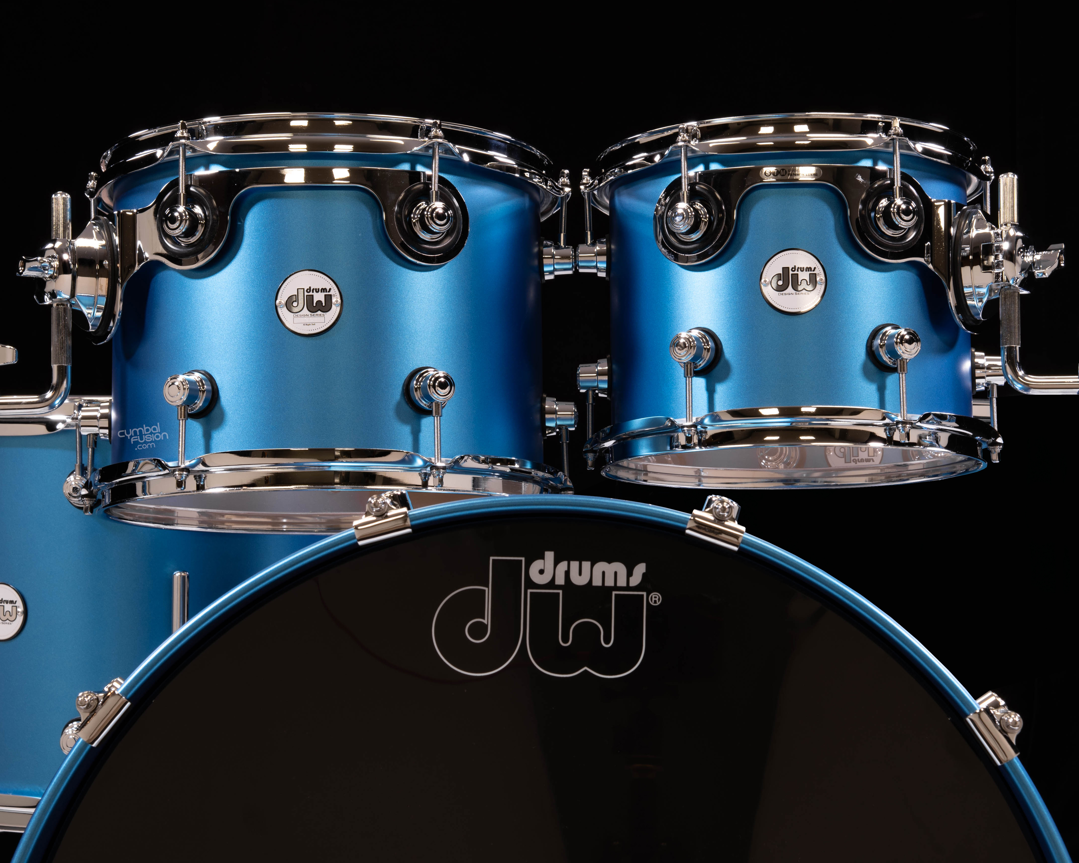 DW Design Series 4pc Kit - Aqua Metallic, CymbalFusion Exclusive