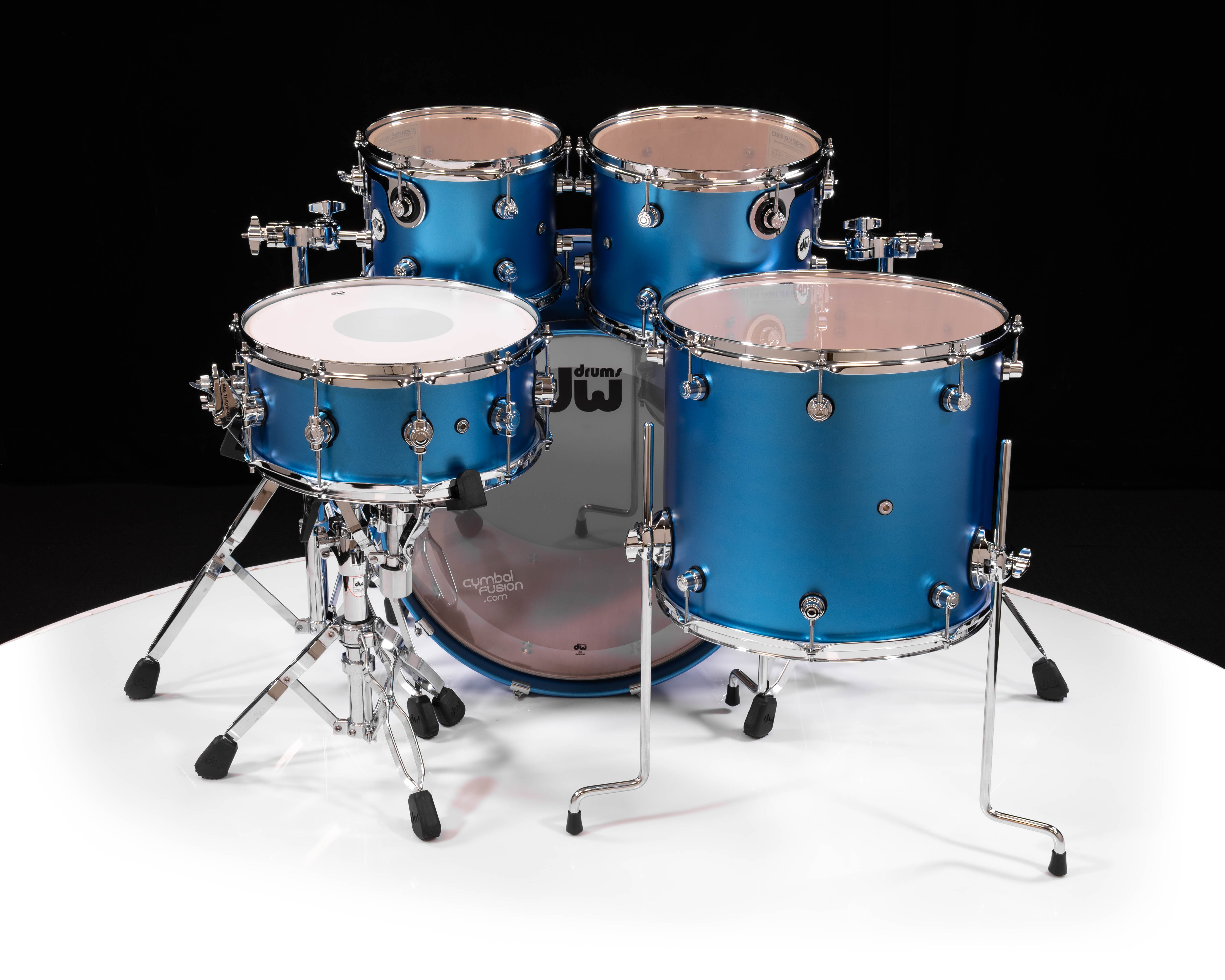 DW Design Series 5pc Kit - Aqua Metallic, CymbalFusion Exclusive