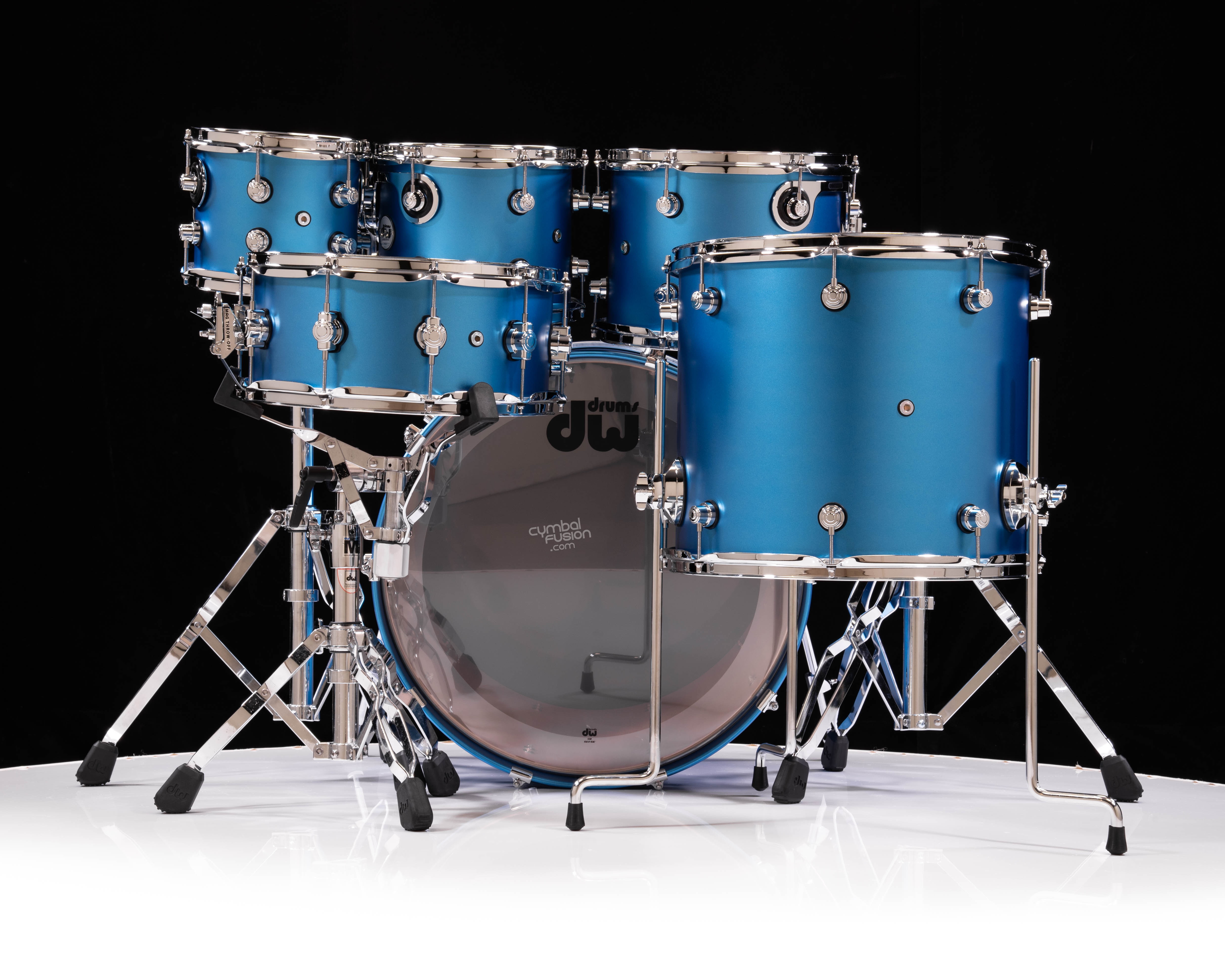Blue Blue KUMIHONDEEP 75S　6個セット DW Design Series 6pc Kit - Aqua Metallic , CymbalFusion.com