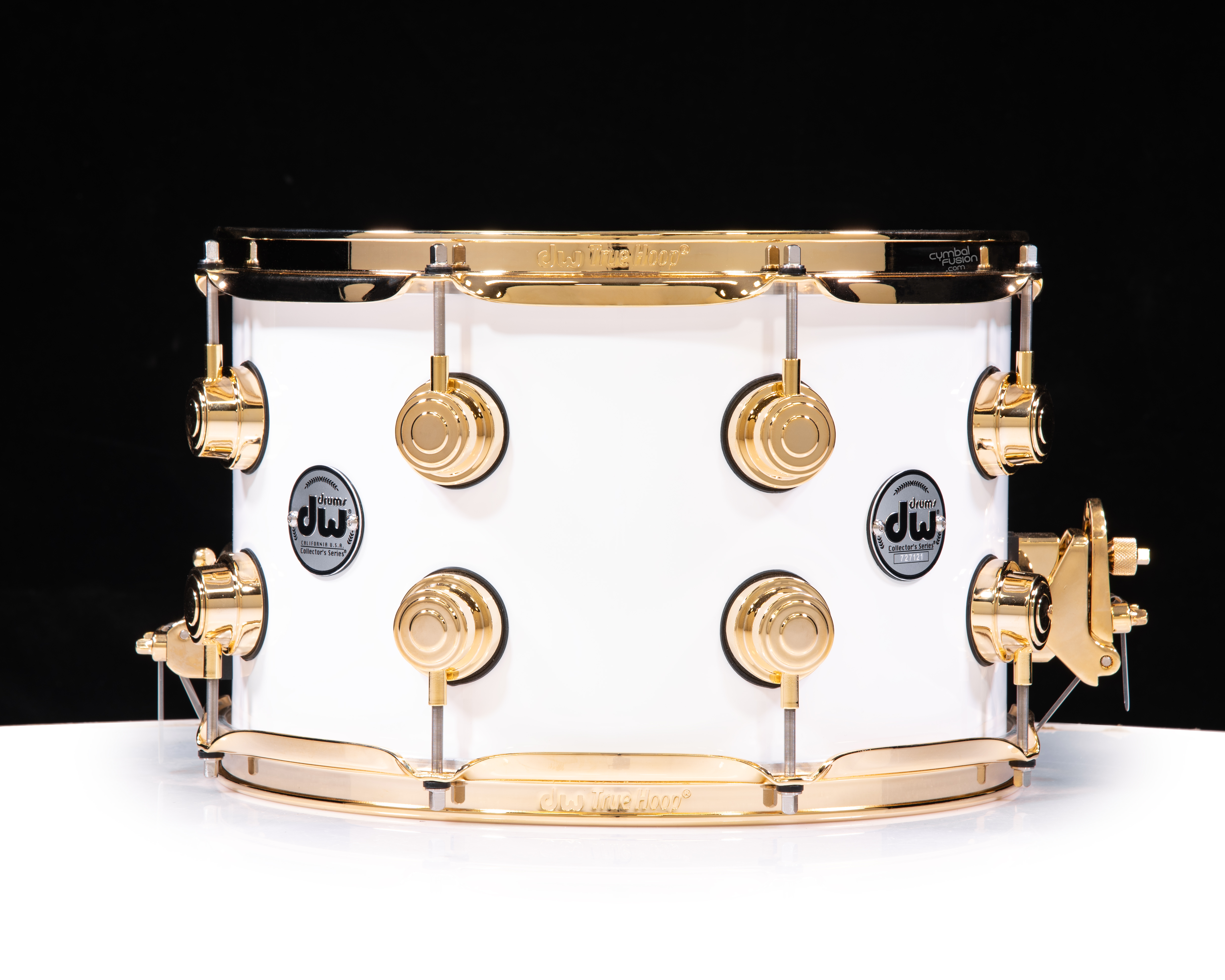 DW Collector's 8x13 Maple SSC Snare Drum - Gloss White w/Gold HW