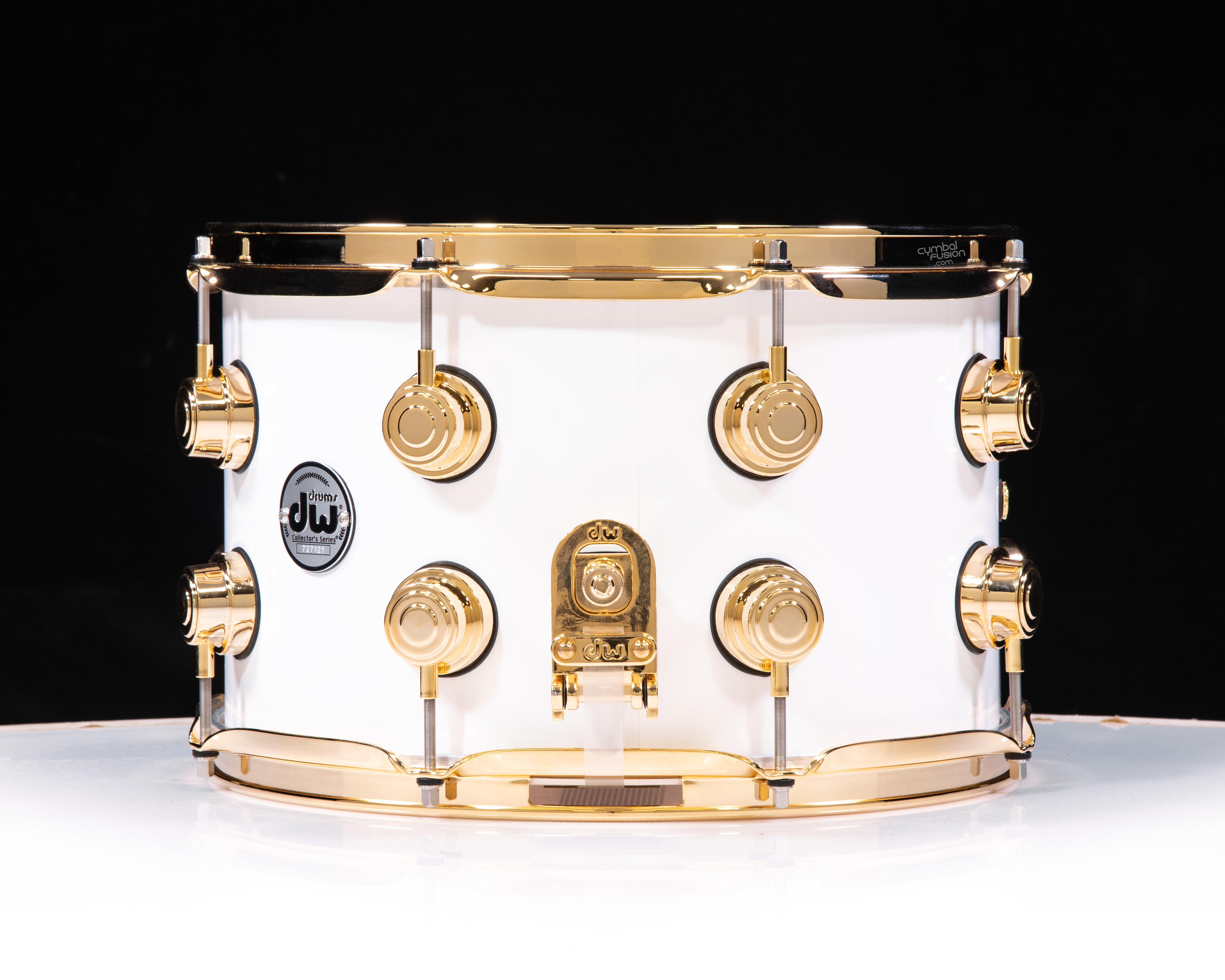 DW Collector's 8x13 Maple SSC Snare Drum - Gloss White w/Gold HW