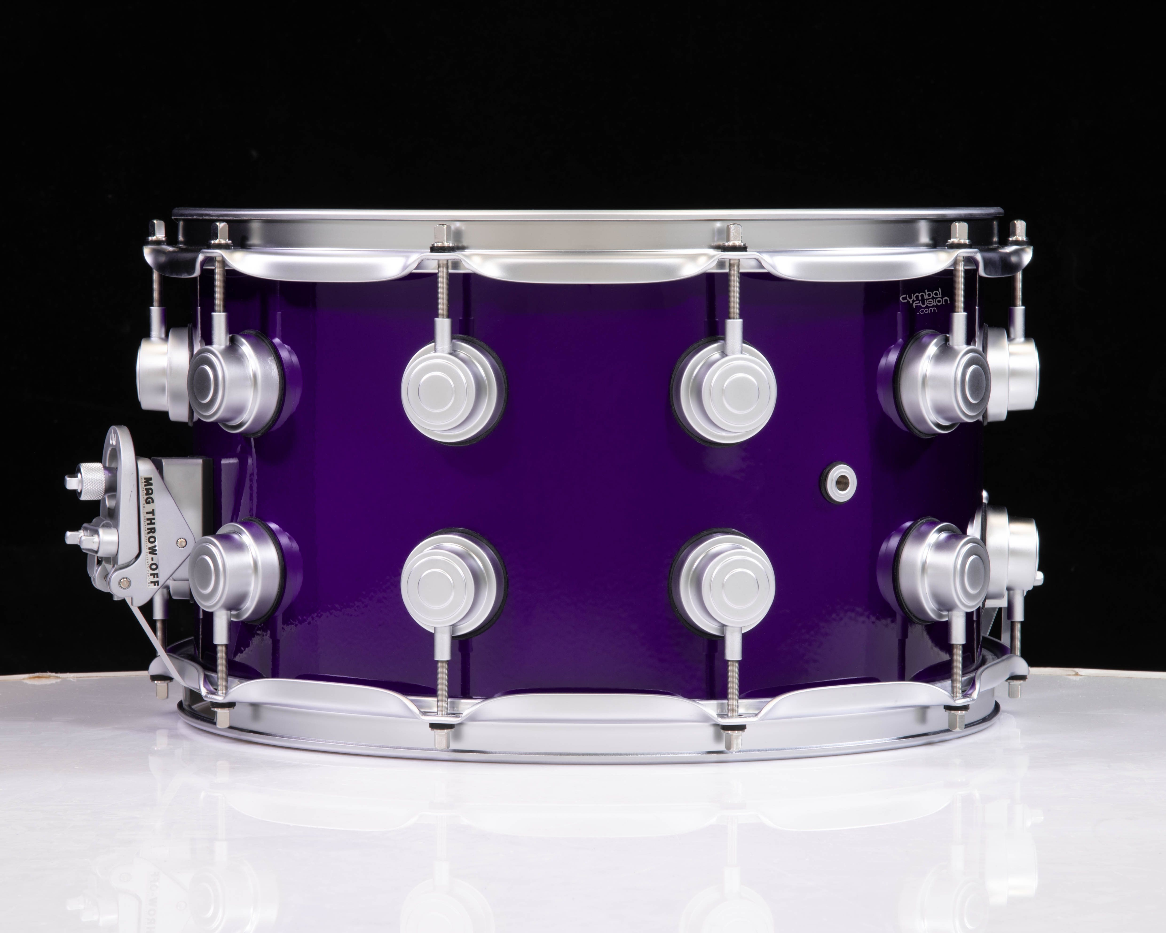DW Brass Snare Drum 8x14 Satin Chrome - Illusion Purple