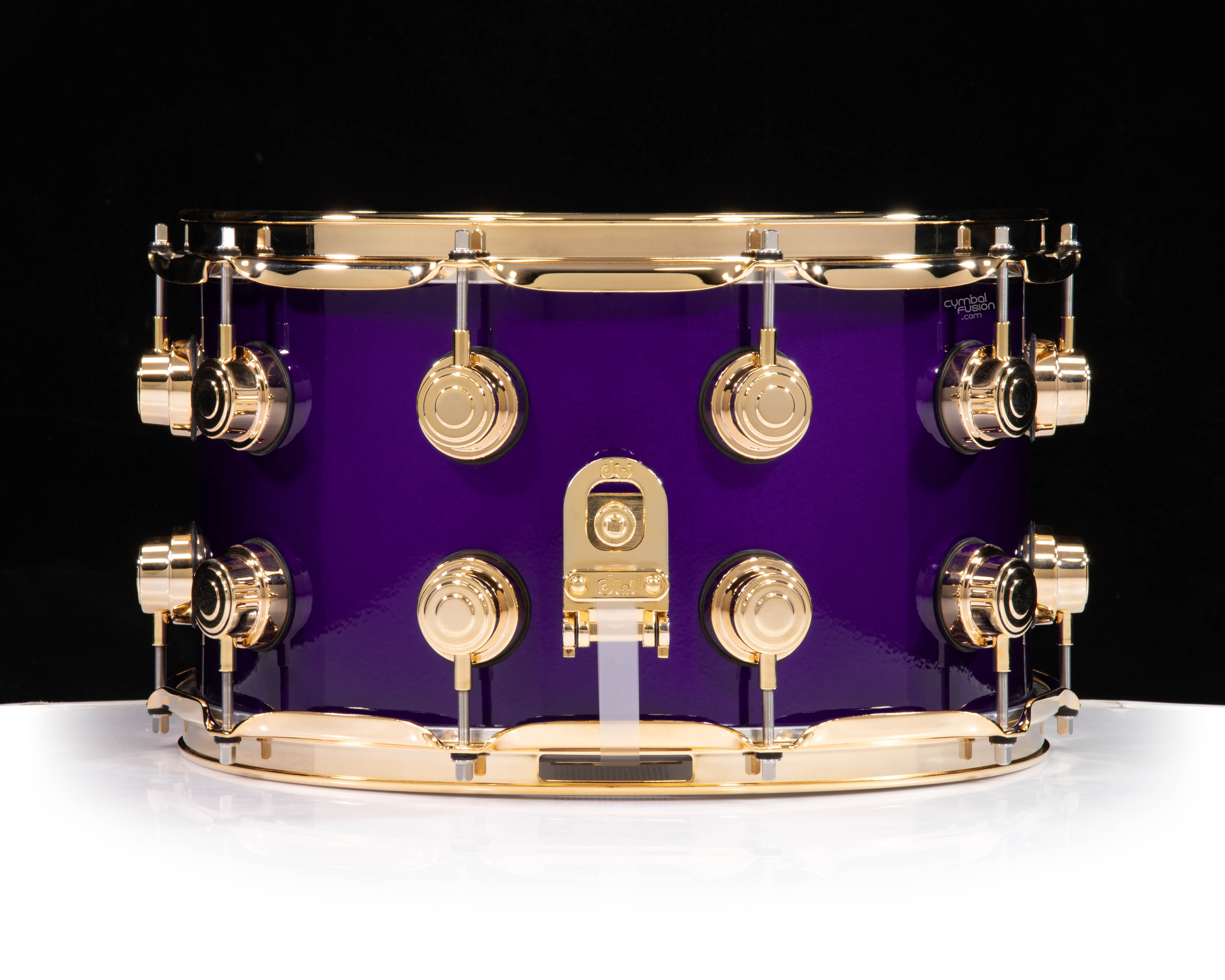 DWE  uin DW Brass Snare Drum 8x14 Gold Hardware - Illusion Purple