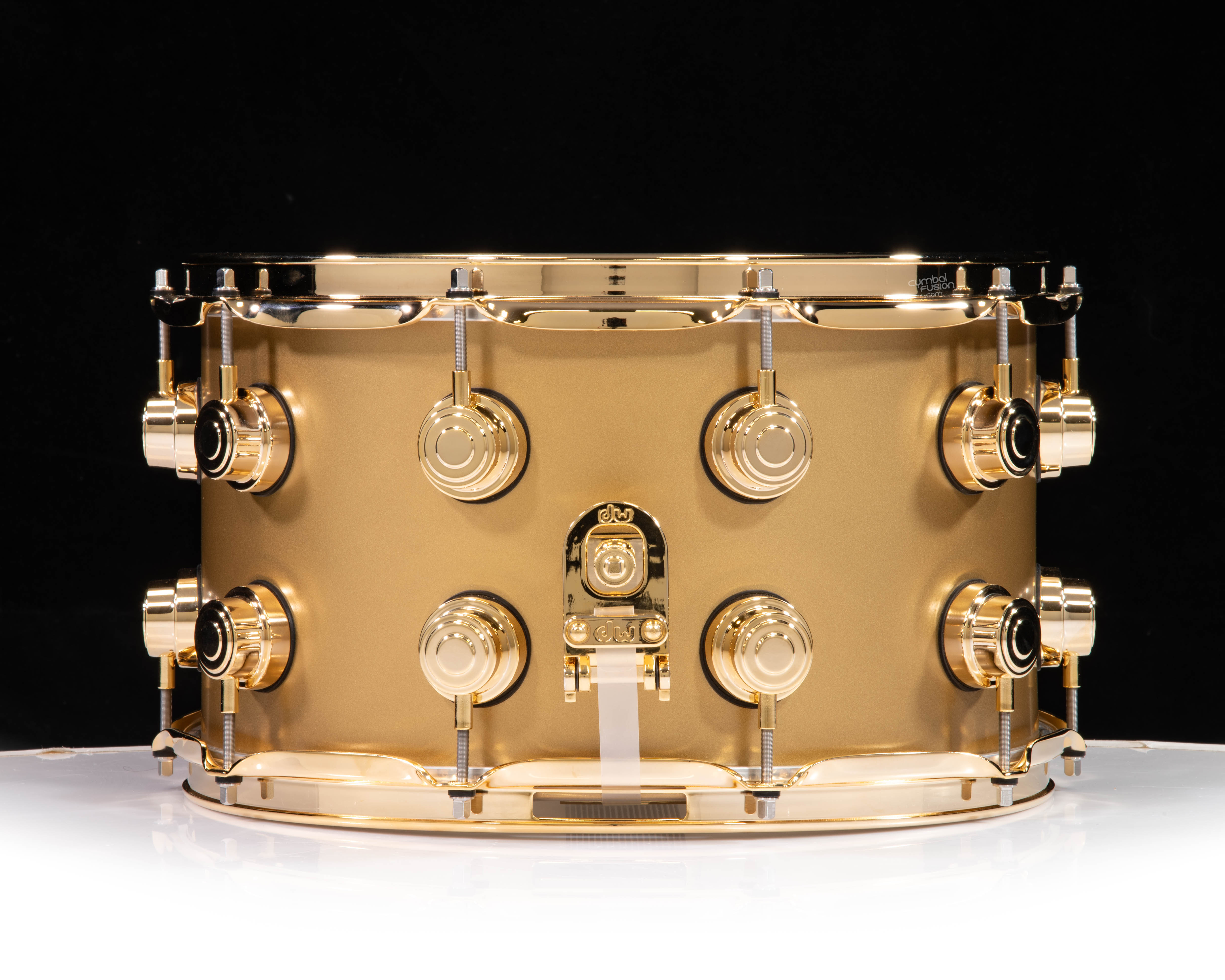 DW Brass Snare Drum 8x14 Gold Hardware - Sun Gold - CymbalFusion.com