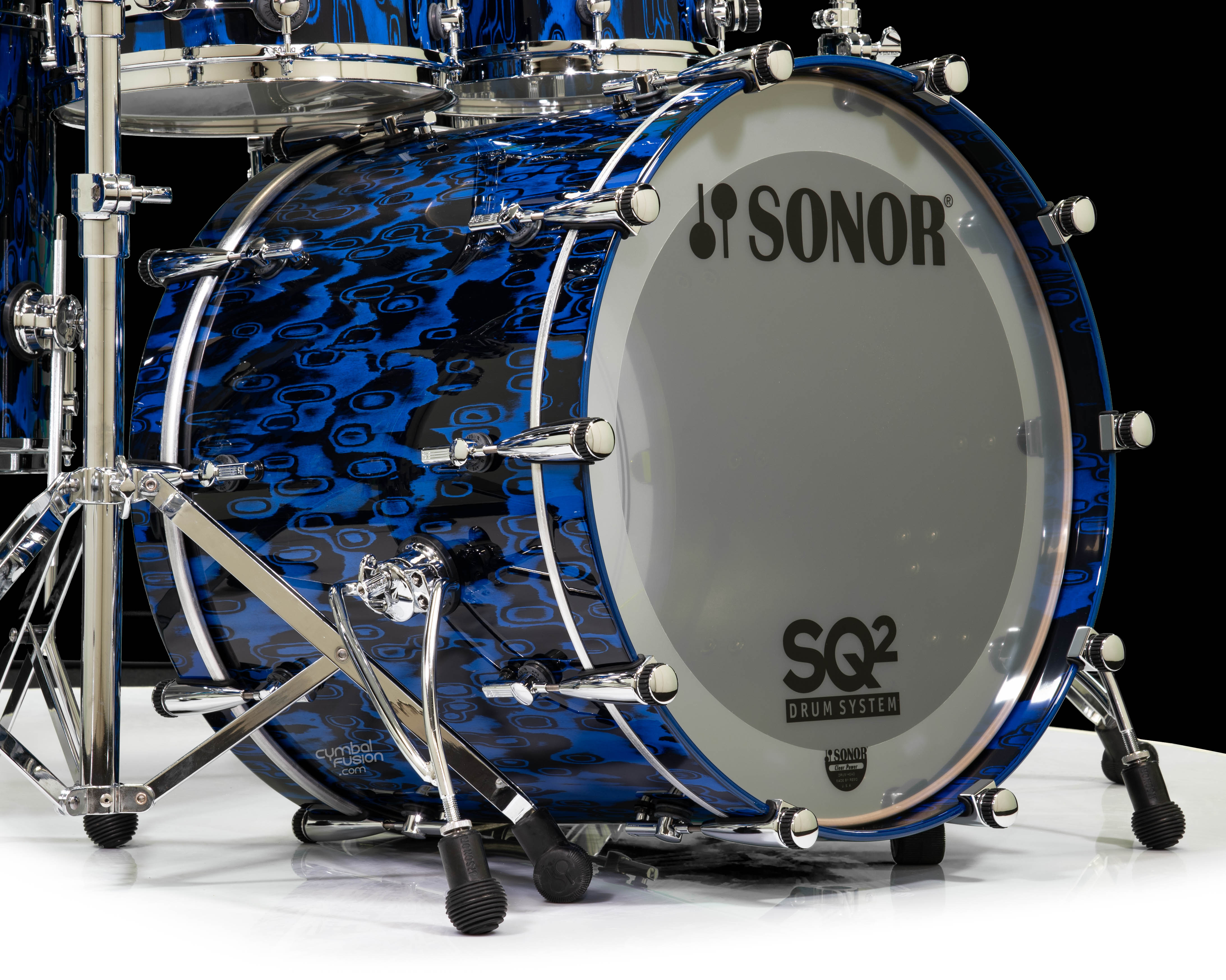 Sonor SQ2 6pc. Medium Maple Kit - Blue Tribal 10/12/14/16/22/14SD