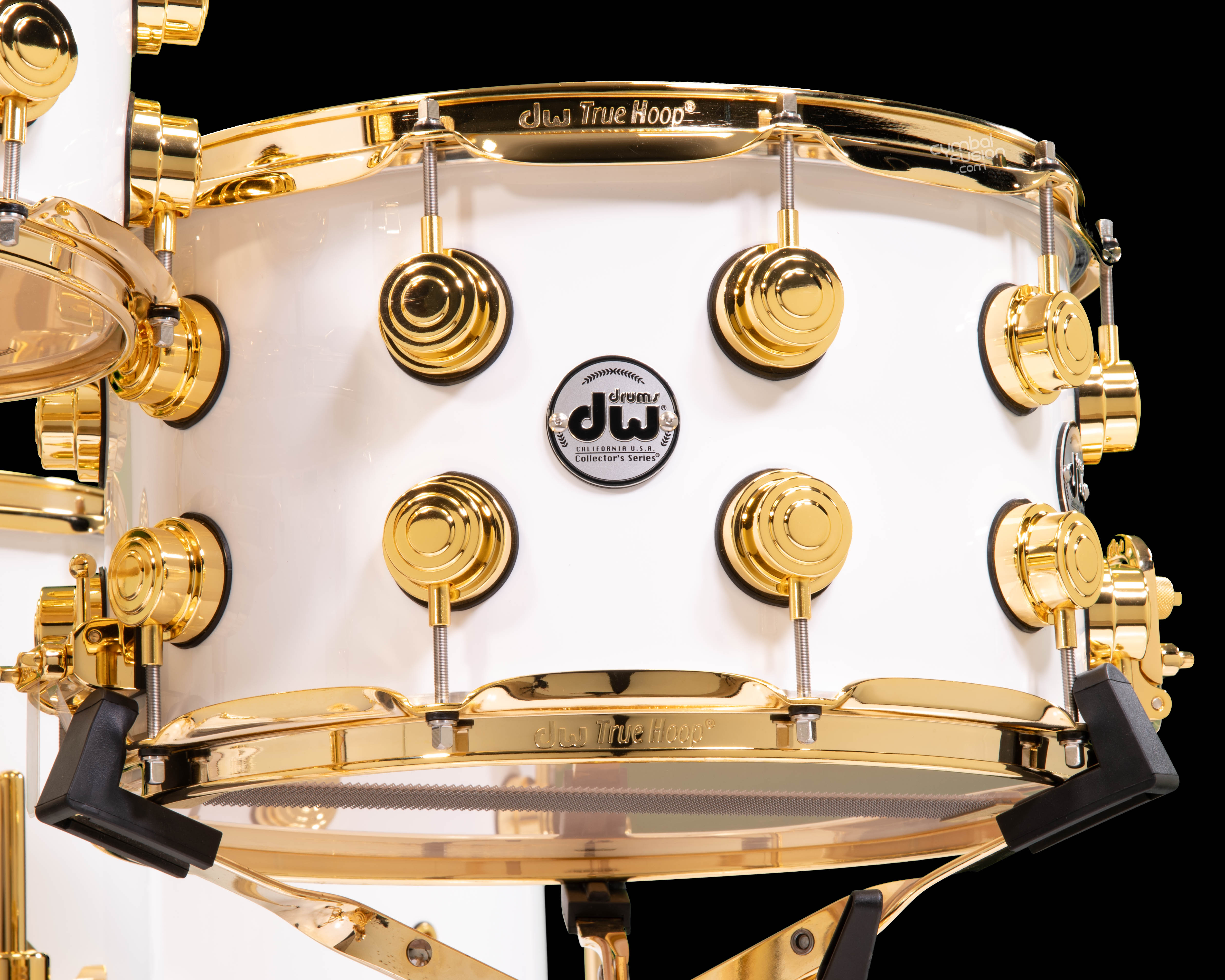 DW Collector's 7pc Maple SSC Kit Gloss White Lacquer w/Gold