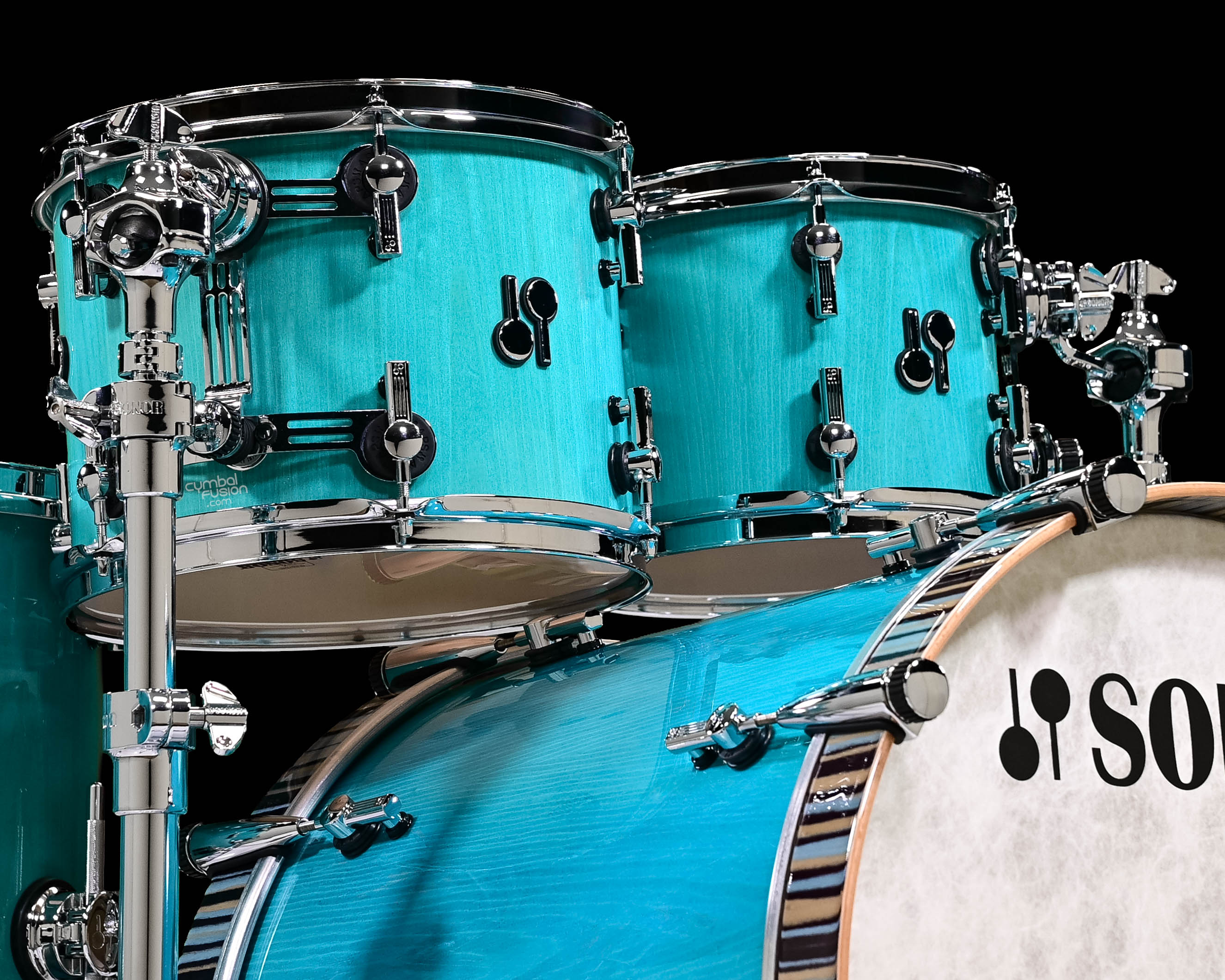 Sonor SQ2 5pc Beech Kit - Vintage Azure w/Stratawood Hoops