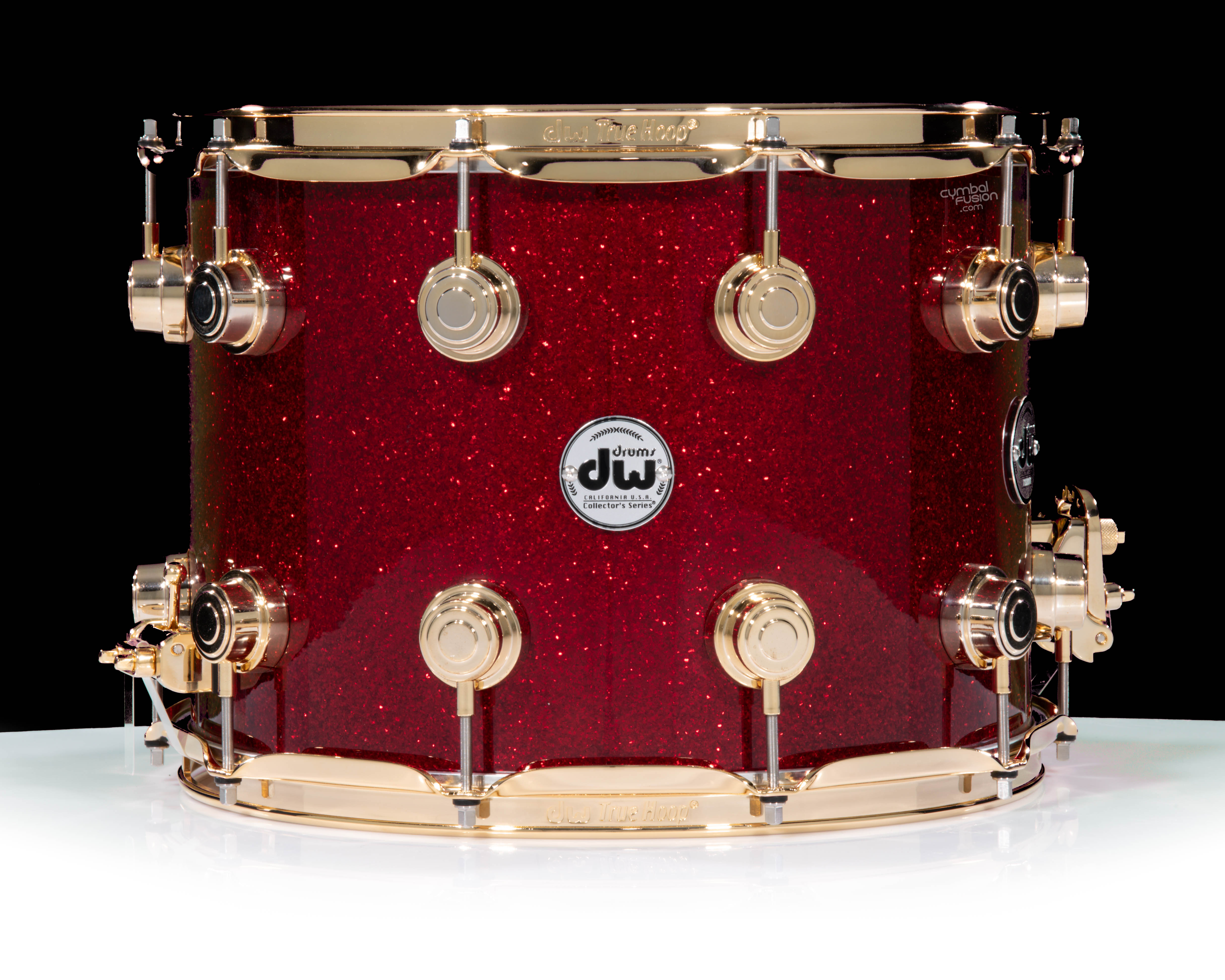 DW Collector's 10x14 Maple SSC Snare - Ruby Glass w/Gold Hardware