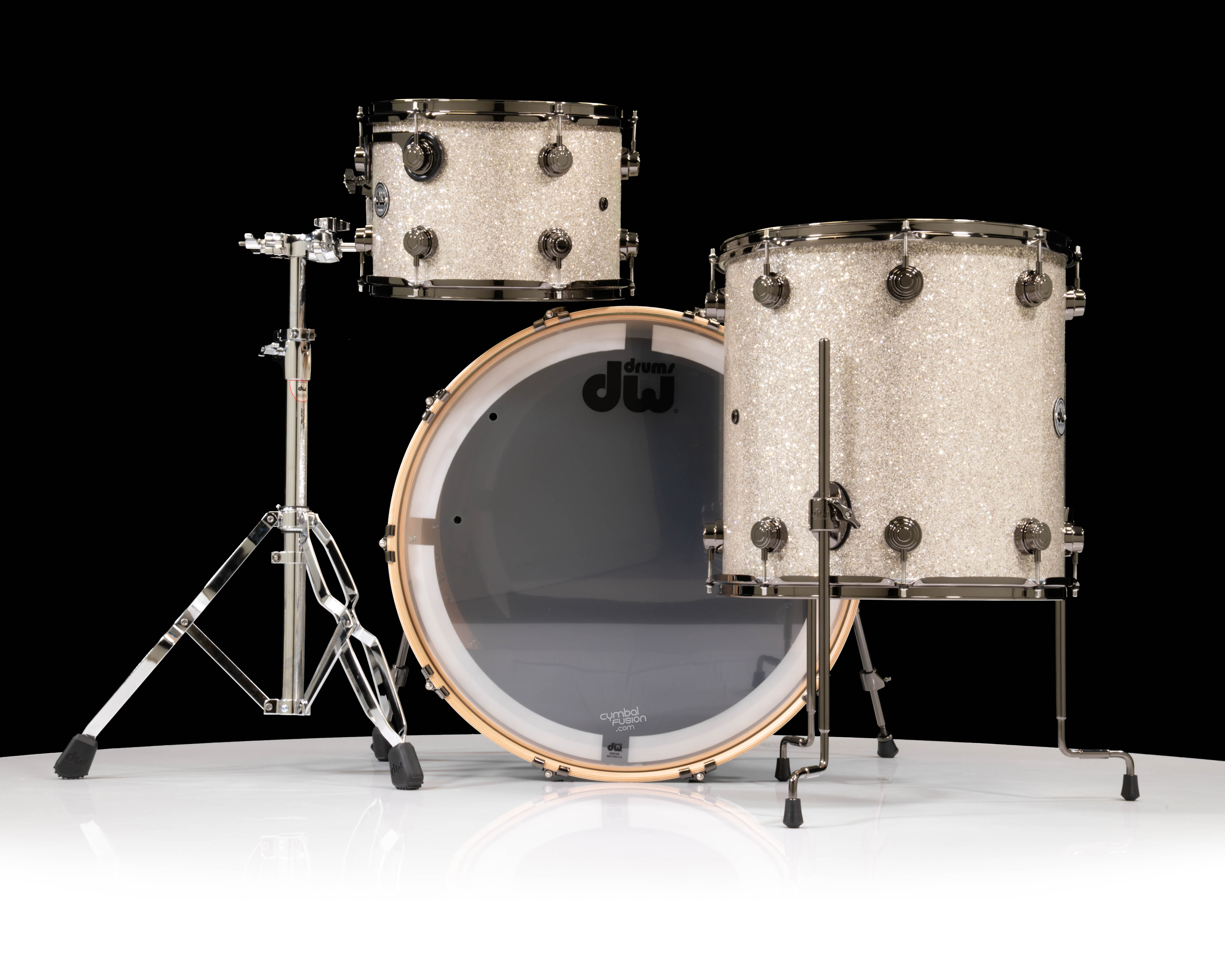 NEW. × DAMAGE DONE CHUMLEY'S 2TONE 44/24 DW Collector's 3pc Shell Pack 24 in. Bass Drum - Broken Glass w