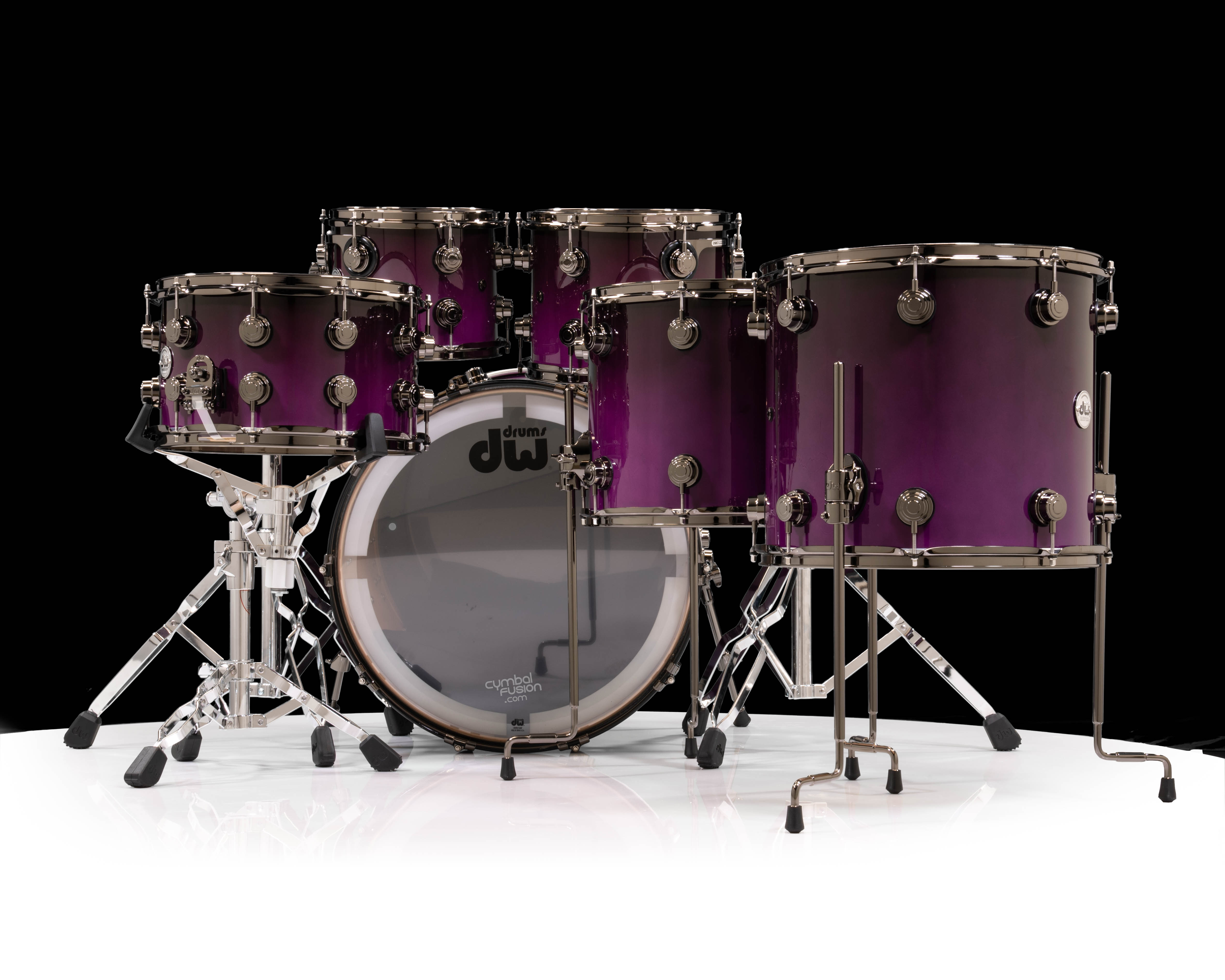 DW Collector's 6pc Maple SSC Kit - Neon Purple to Candy Black Fade