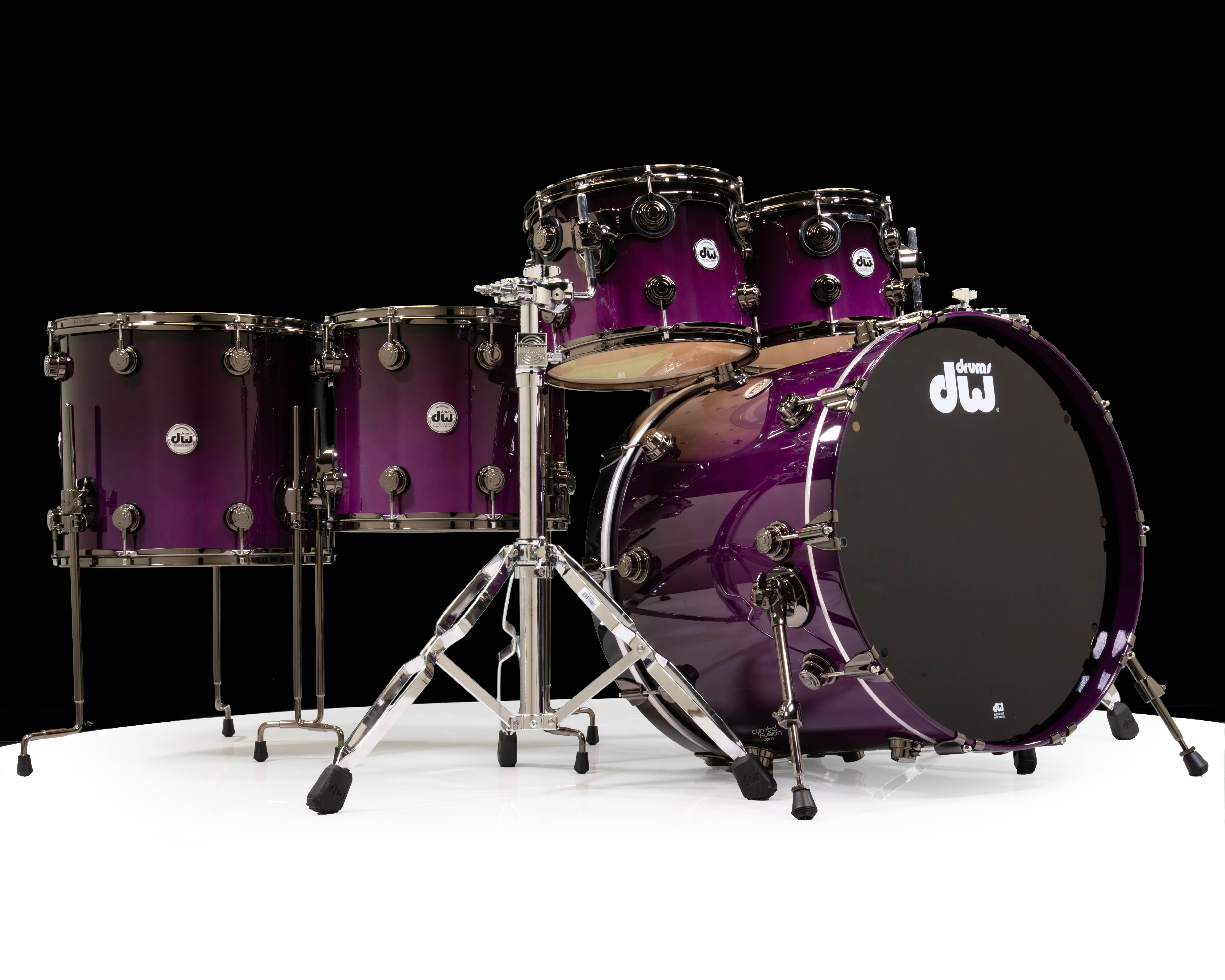 DW Collector's 6pc Maple SSC Kit - Neon Purple to Candy Black Fade