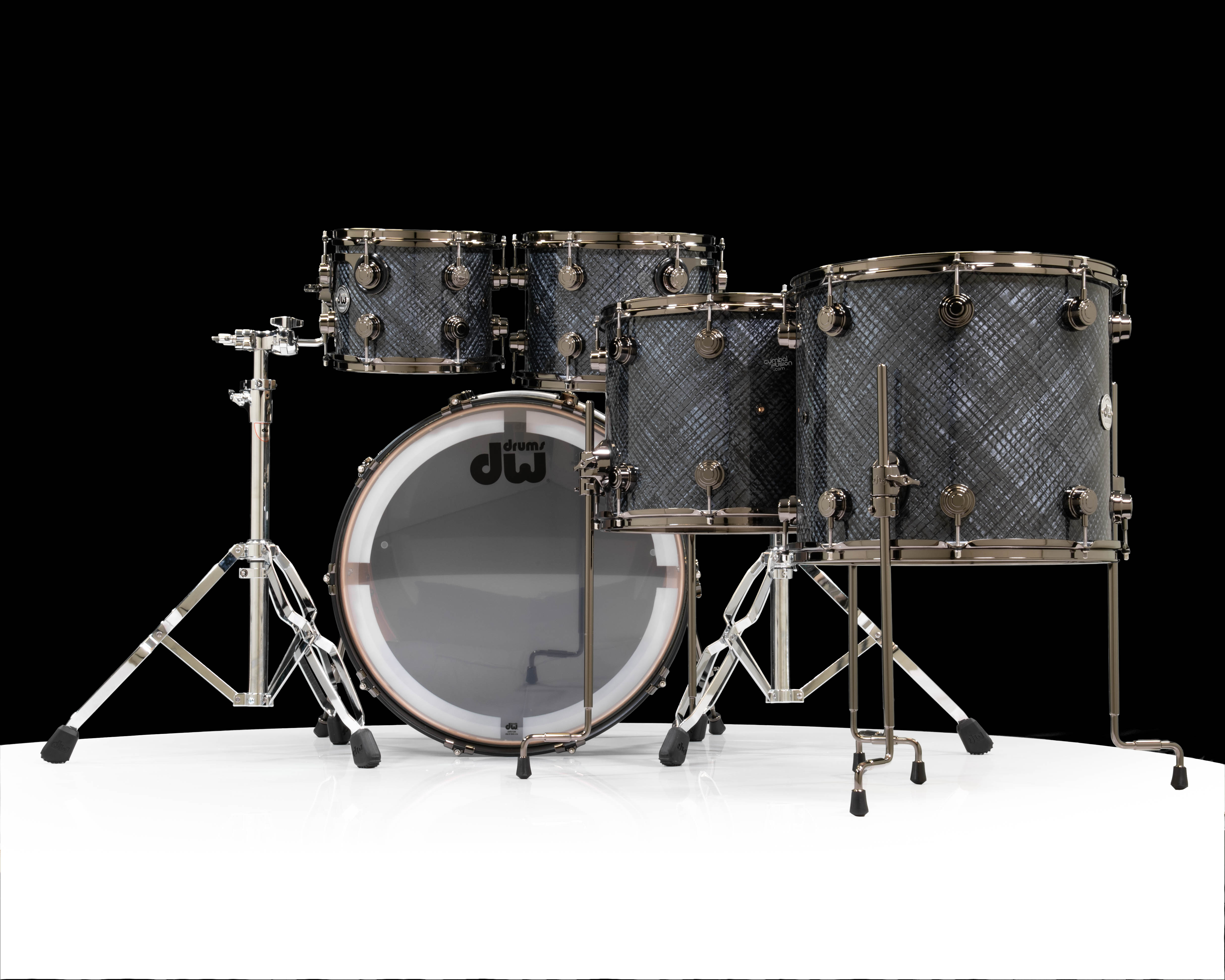 DW Collector's 5pc Maple SSC Kit - Grey Crystal w/Black Nickel