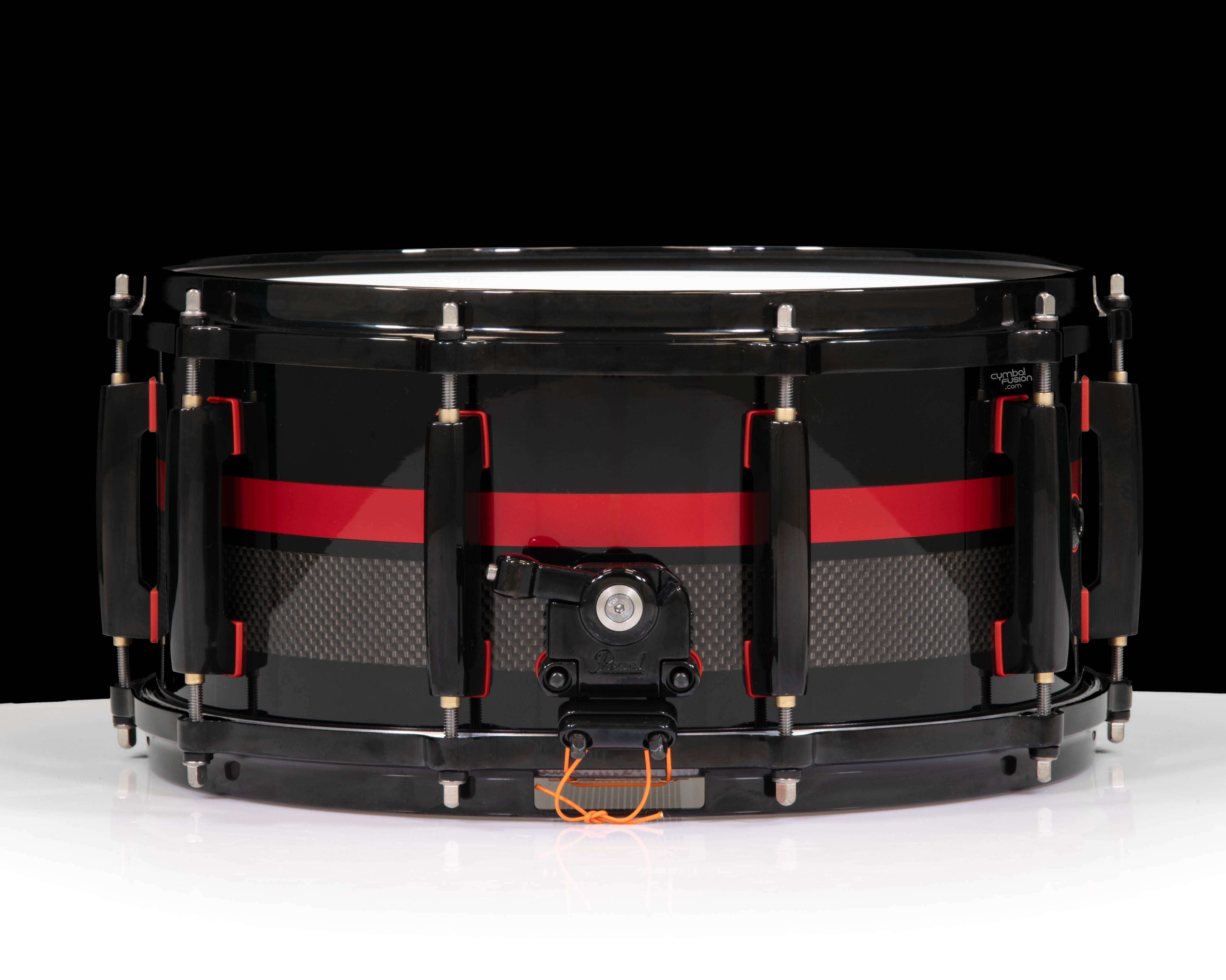 Pearl Masterworks 14x6.5 Artisan Snare Drum - Carbon Fiber w/ Red