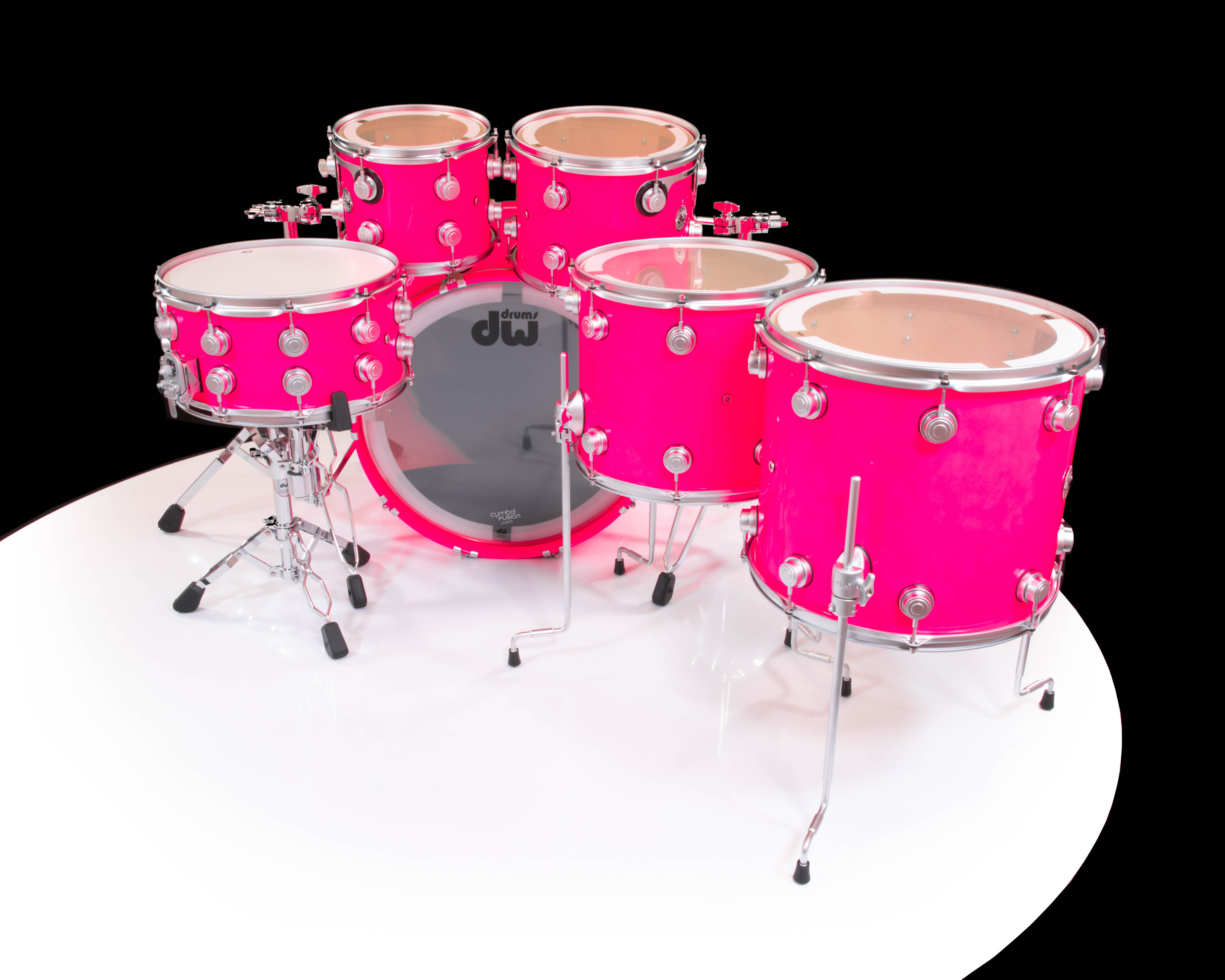 DW Collector's 6pc SSC Maple Kit- Neon Hot Pink w/ Satin Chrome