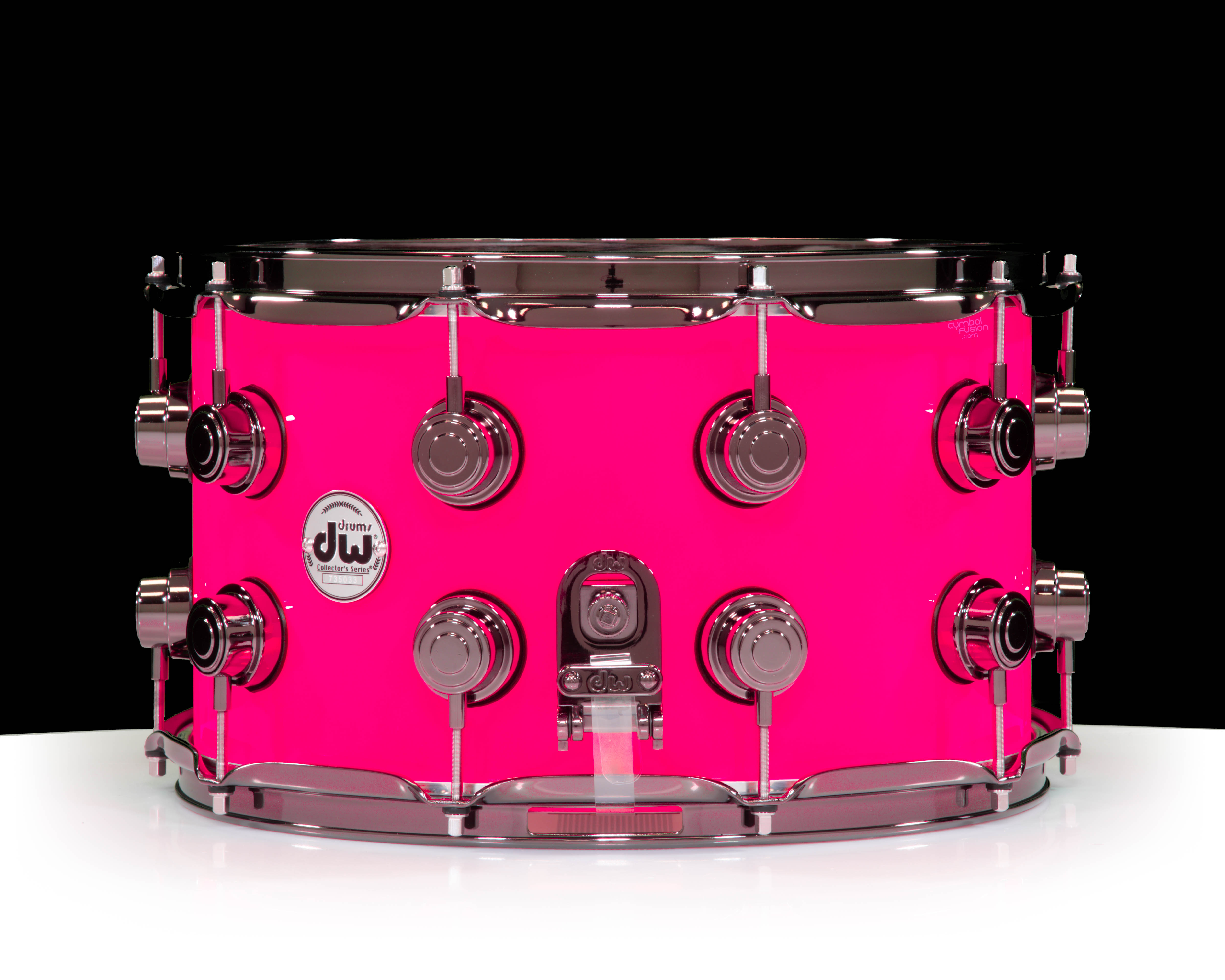 DW Collector's 8x14 SSC Maple Snare- Solid Neon Magenta