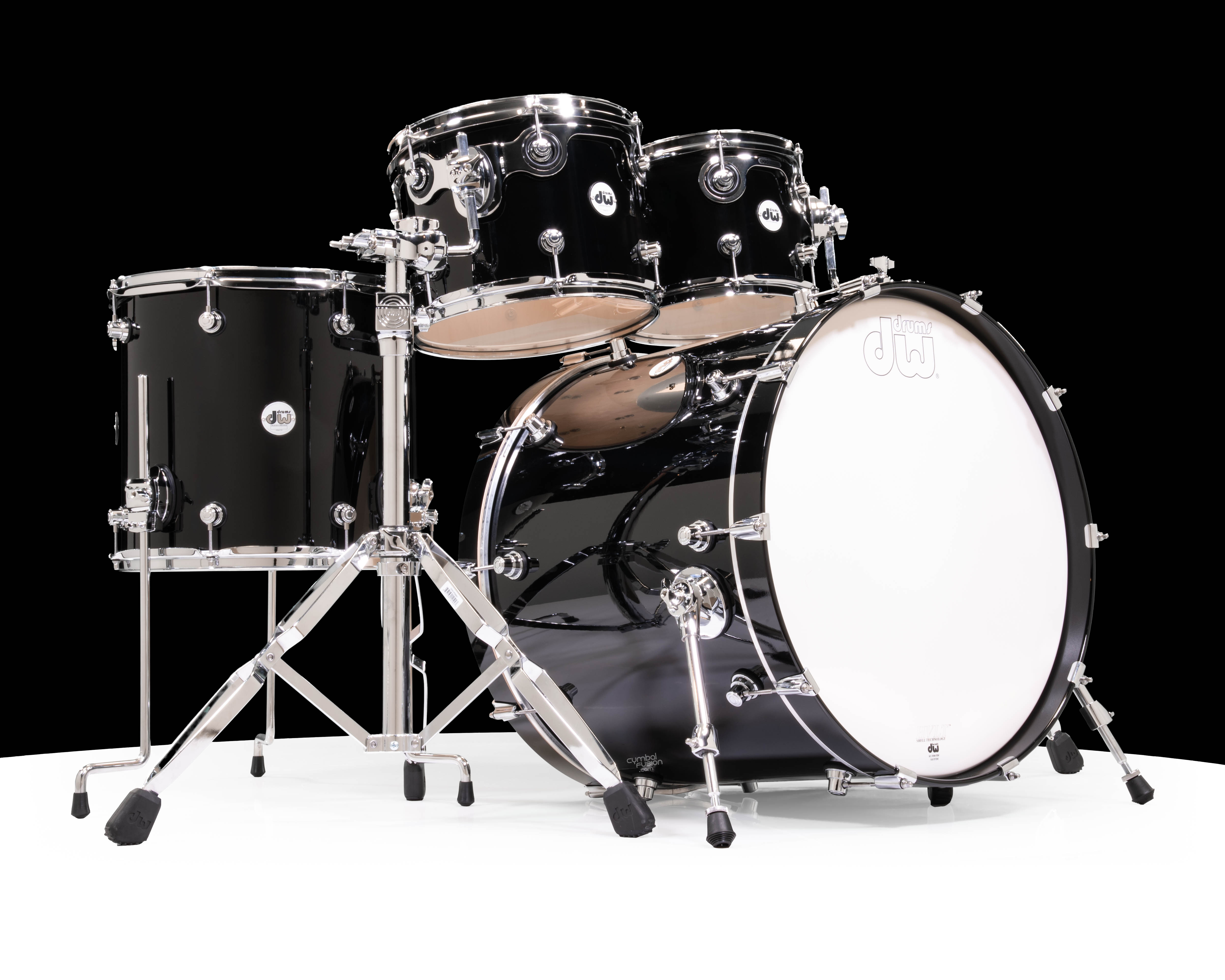 DW Design Series 4pc Drum Set - Piano Black Lacquer