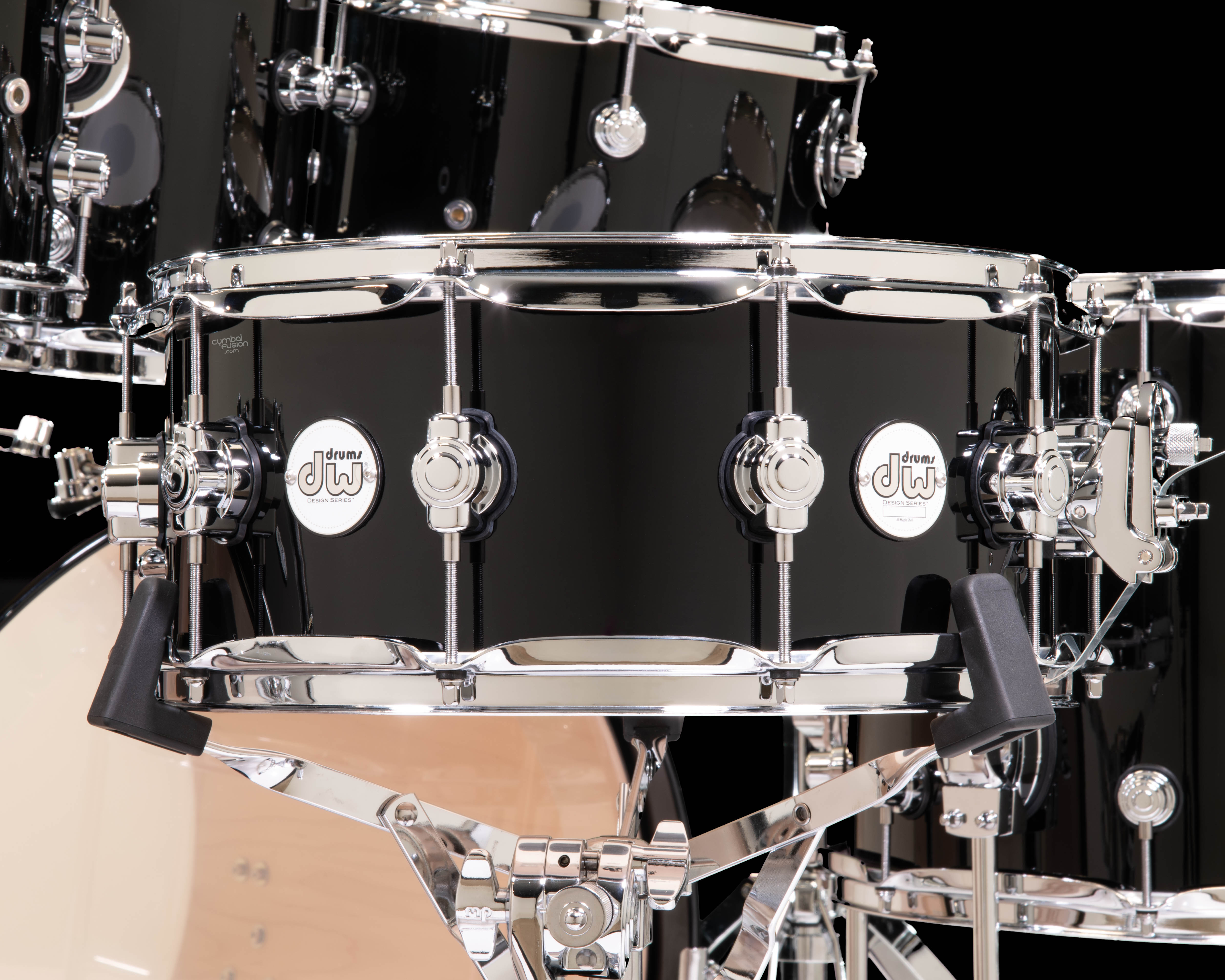 DW Design Series Drum Set 5pc - Piano Black - CymbalFusion Exclusive