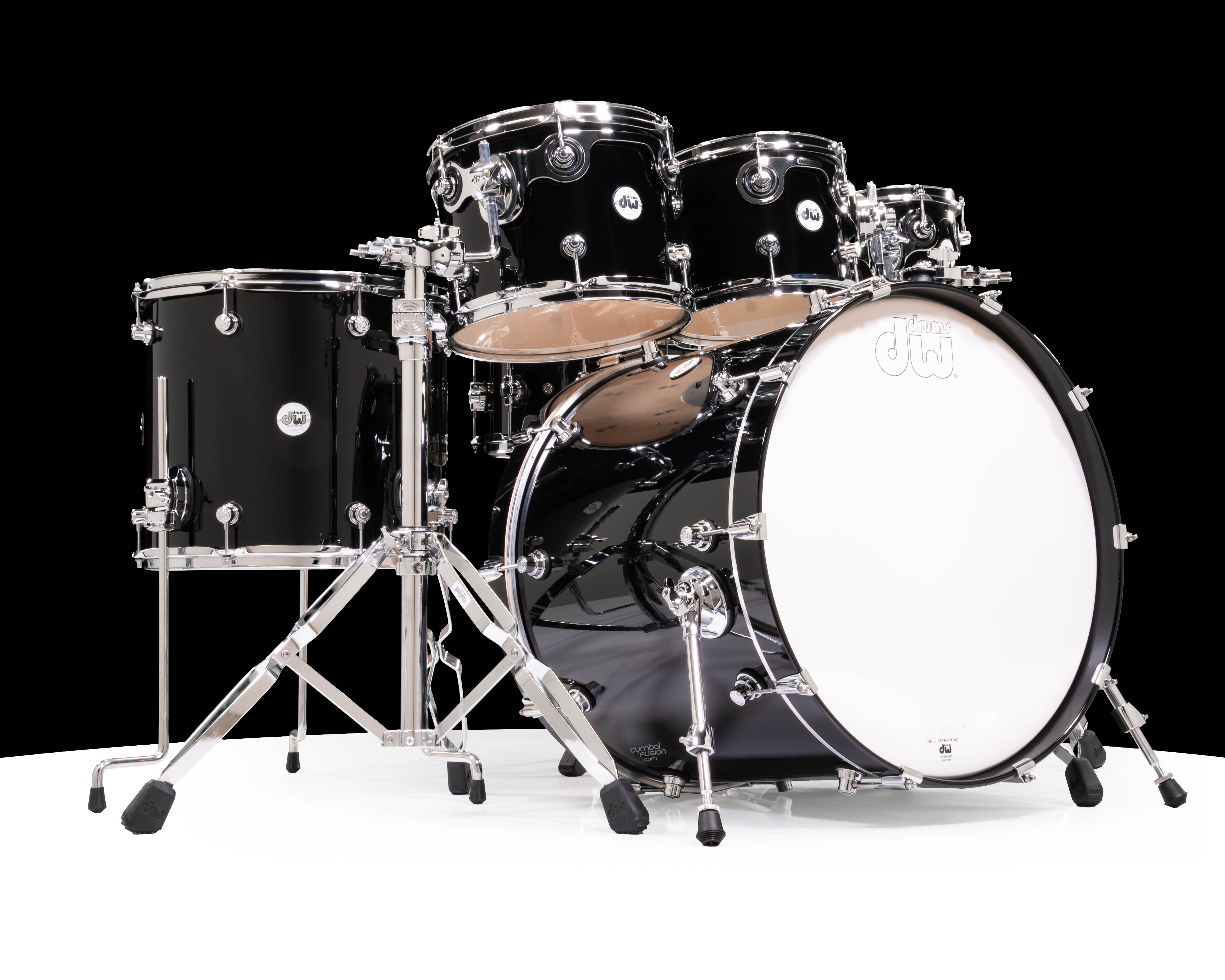 DW Design Series 6pc Drum Set 8/10/12/16/22/14SD - Piano Black