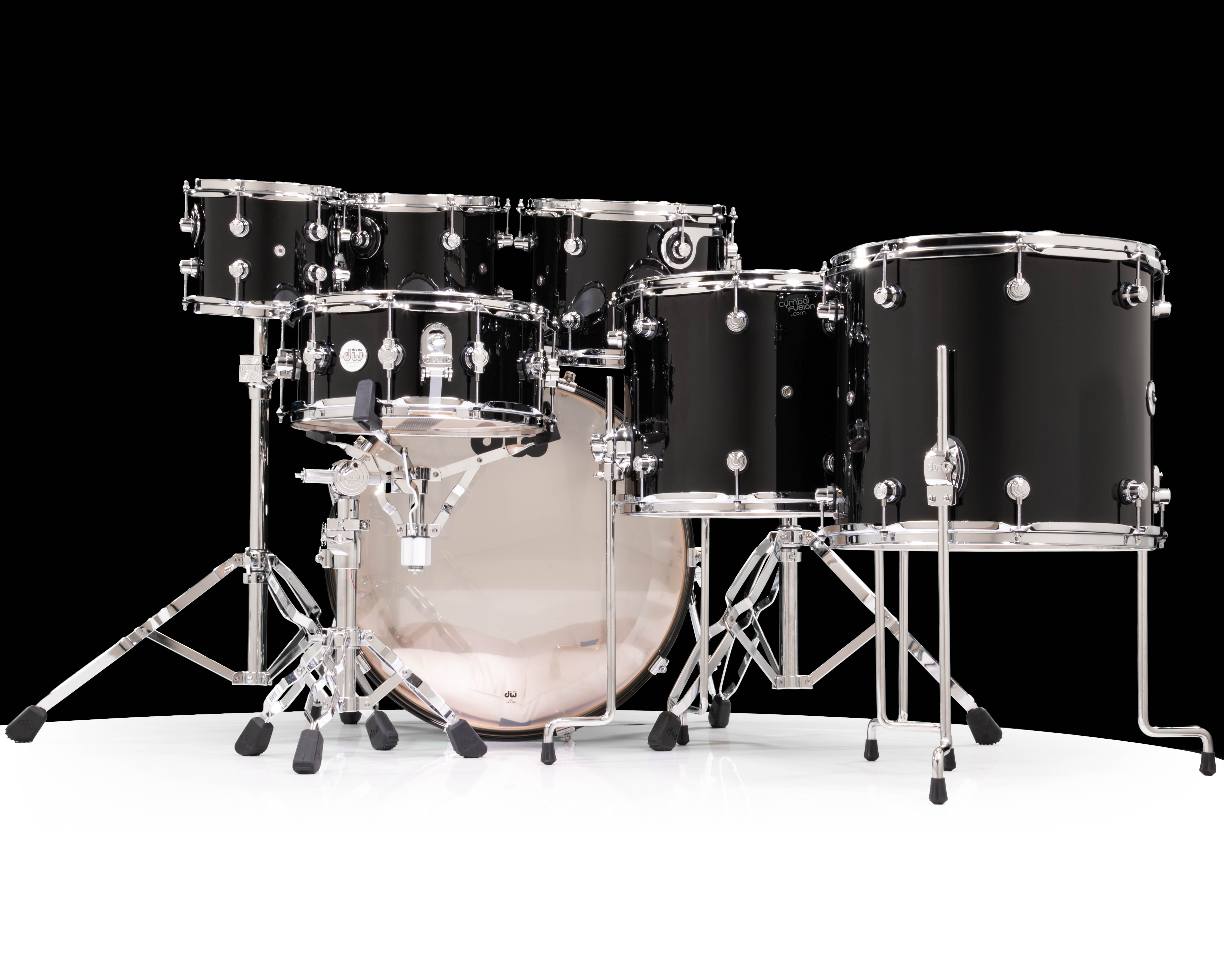 DW Design Series 7pc Drum Set - Piano Black